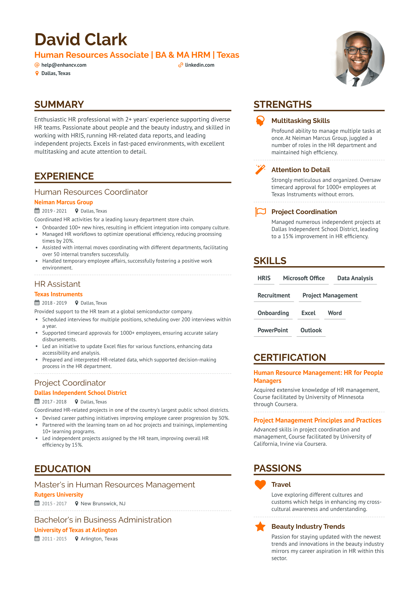 example of entry level hr resume