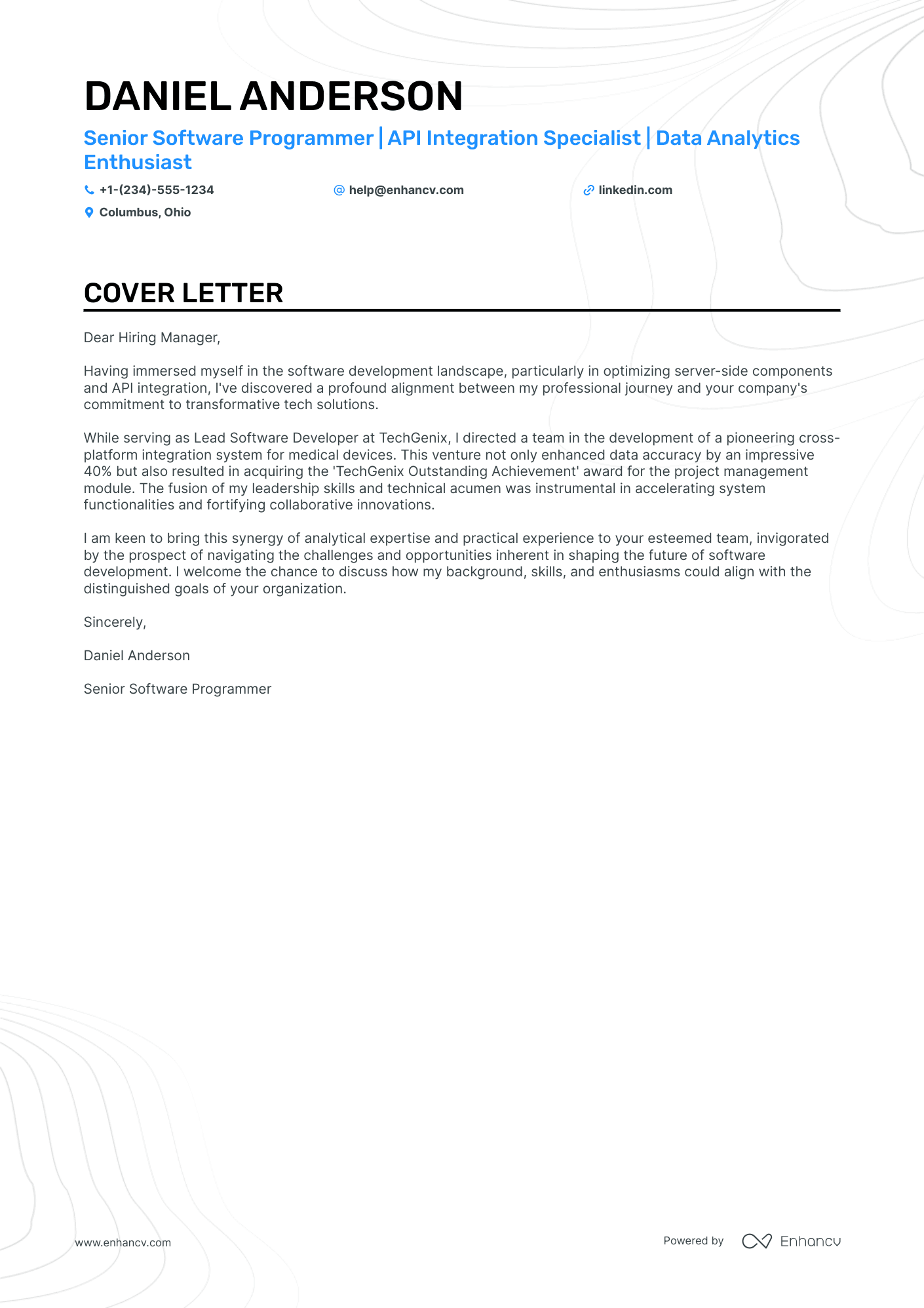 developer application letter sample