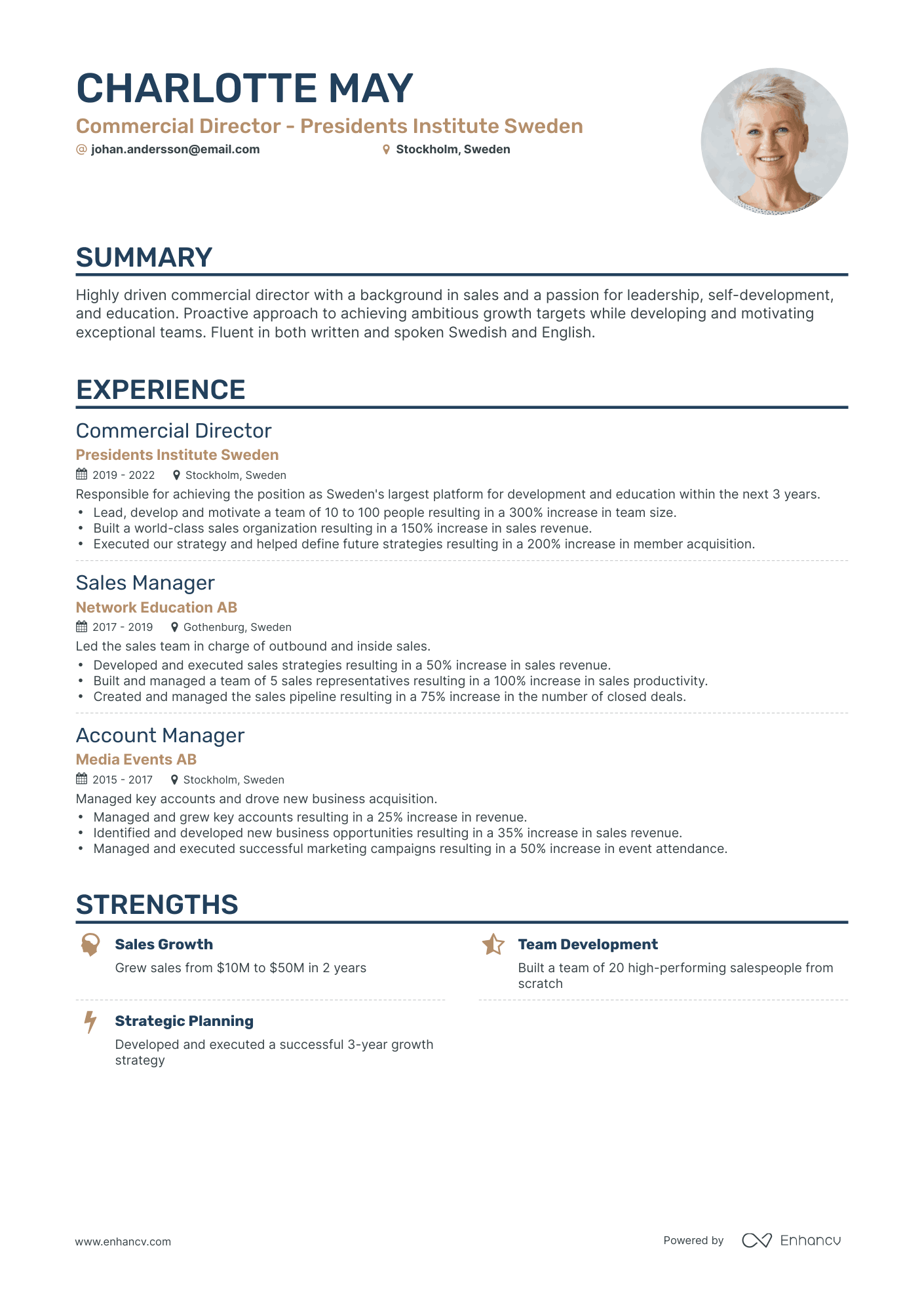 Classic Commercial Director Resume Template