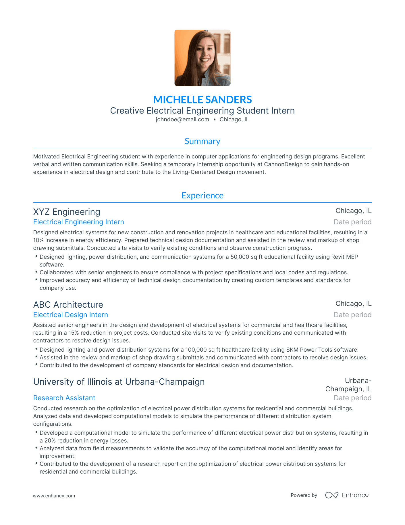 Traditional Engineering Student Resume Template