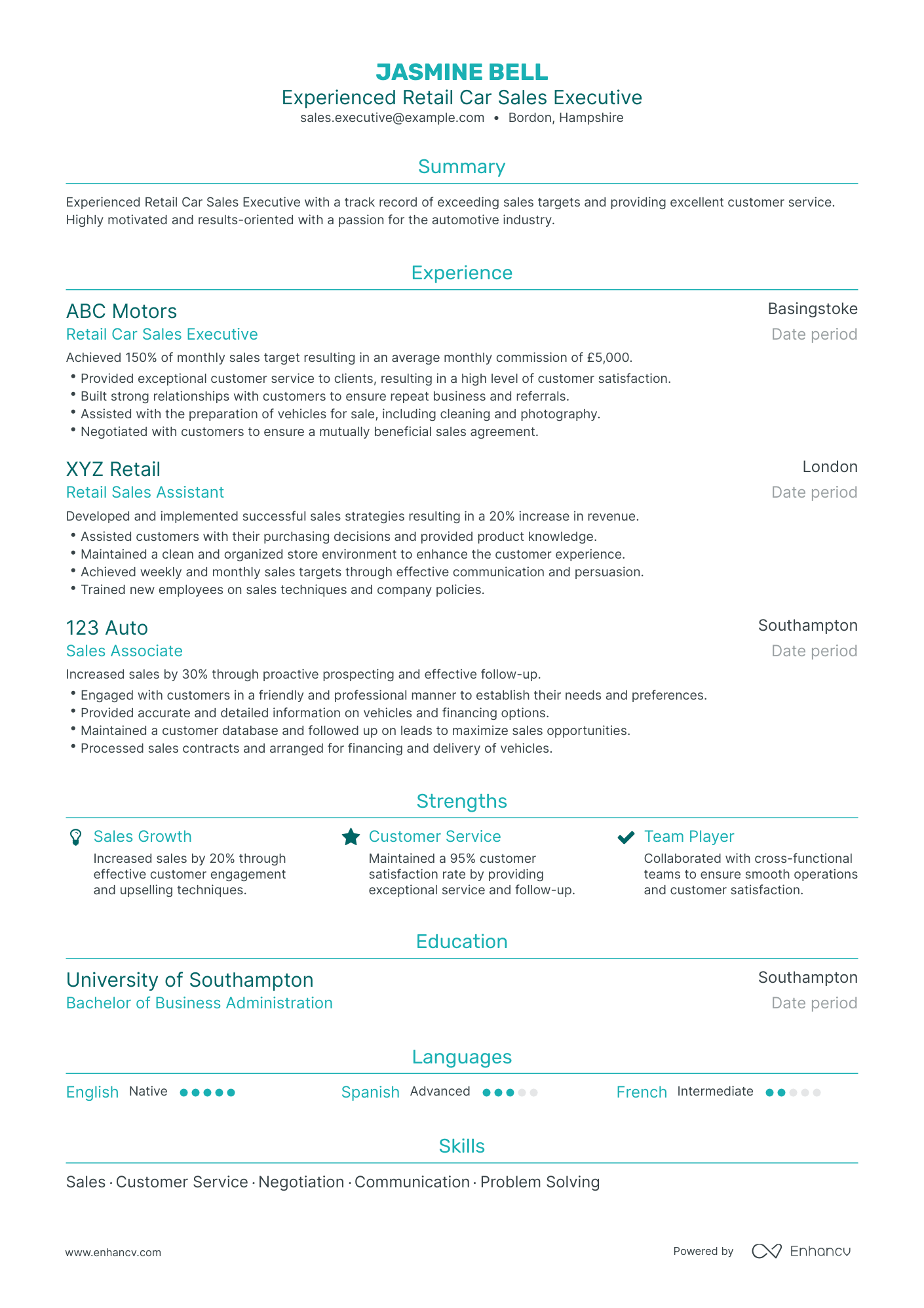 Traditional Retail Sales Executive Resume Template