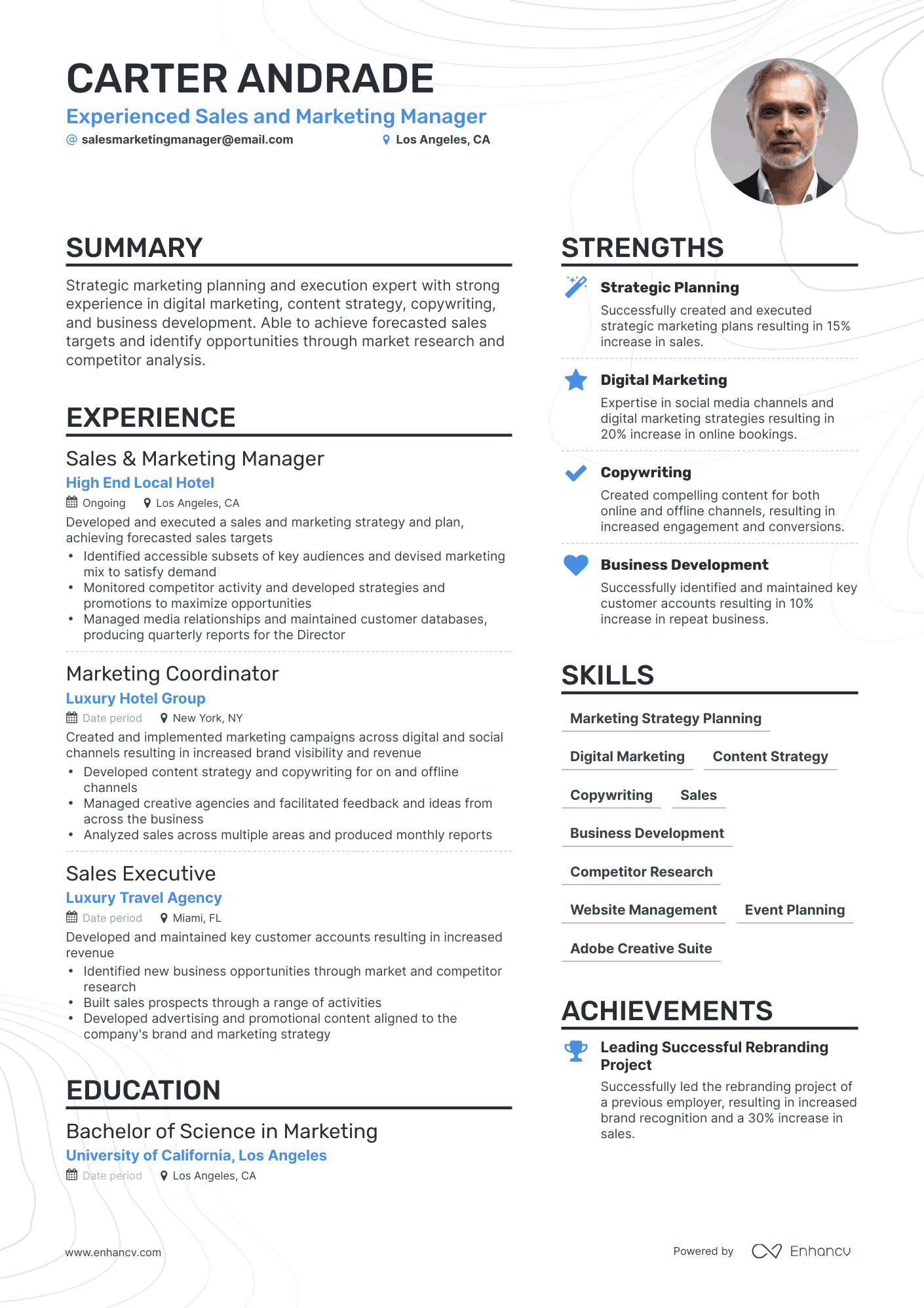 Simple Sales And Marketing Manager Resume Template