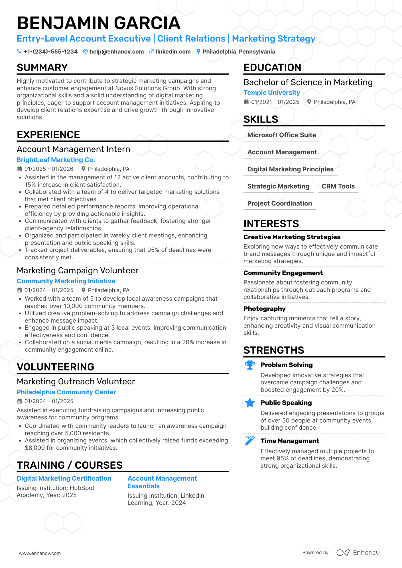 A resume example of a Entry Level Account Executive