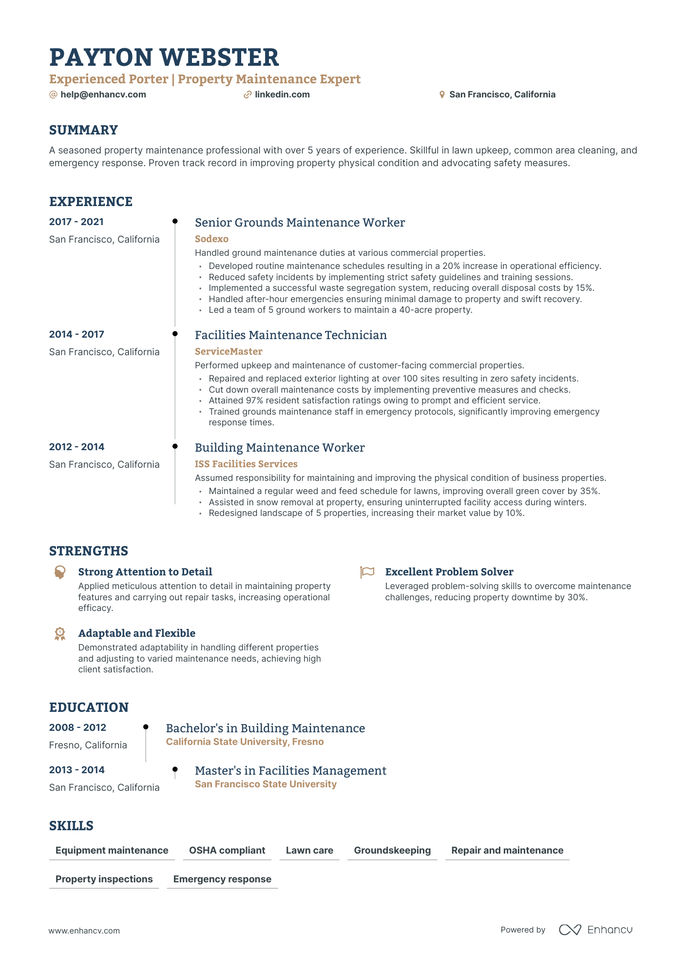 undefined Porter Resume Template