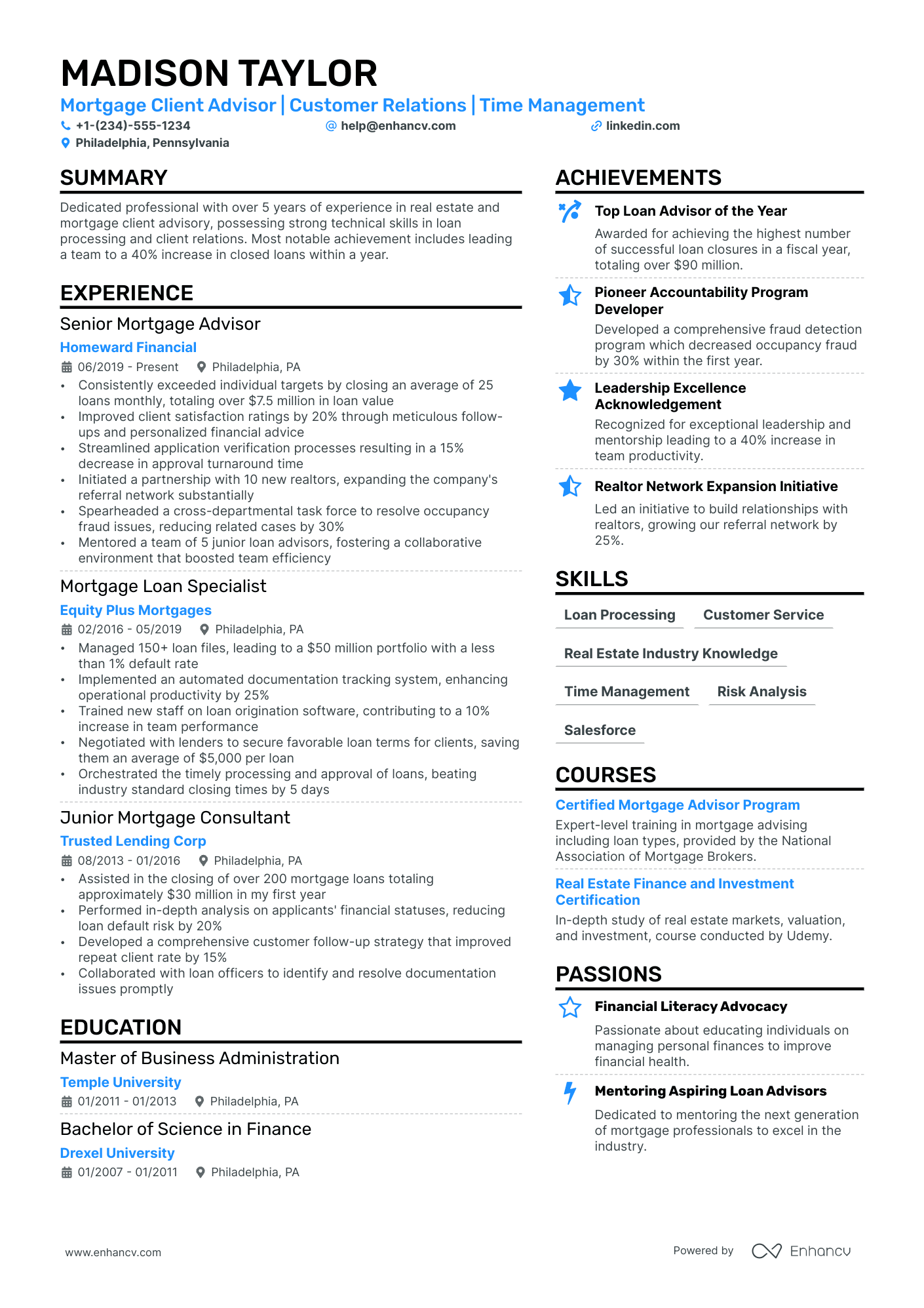 resume format for banking professional