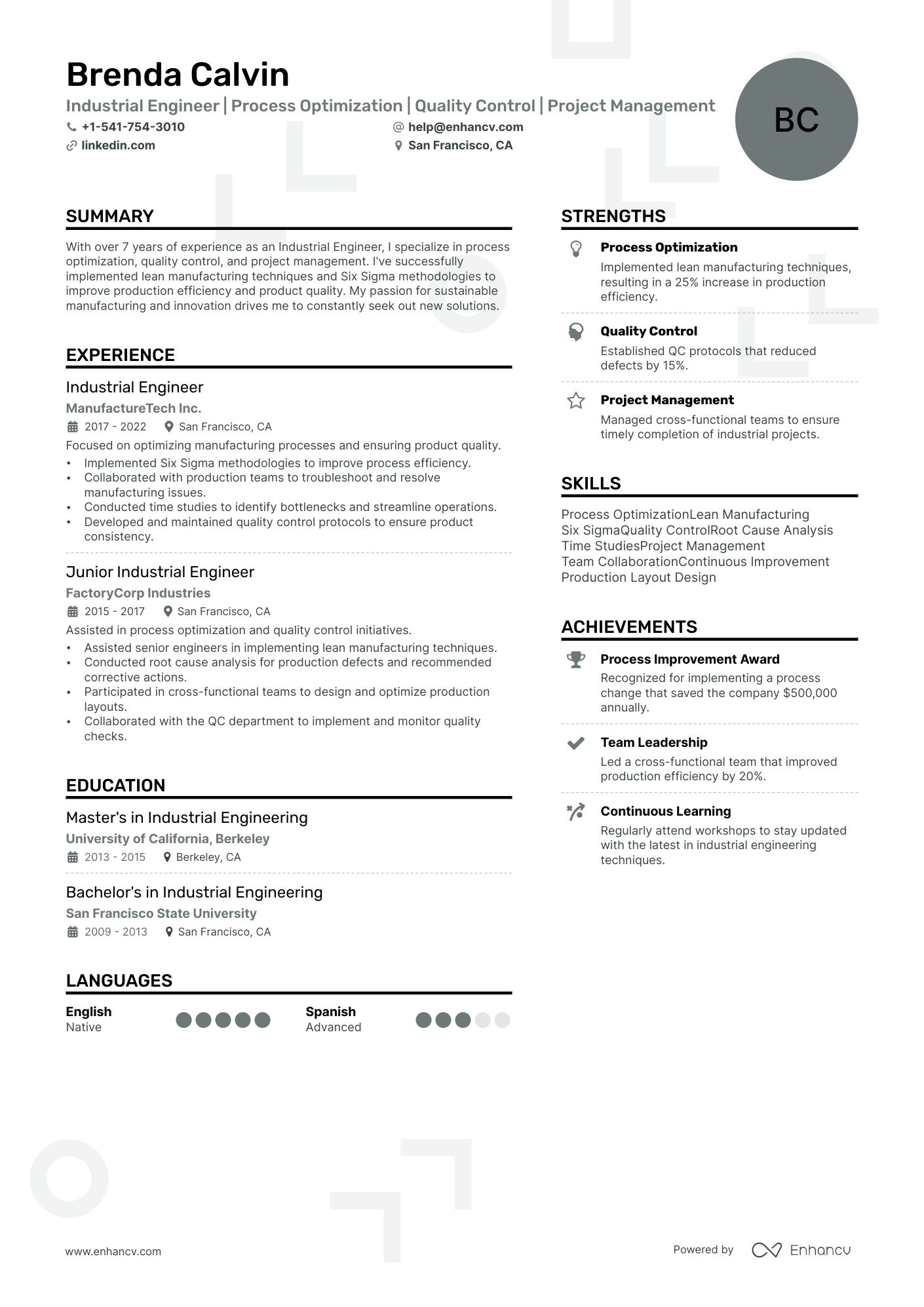 best resume template engineer