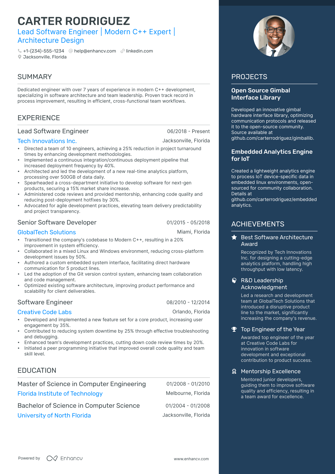 resume for team leader in software