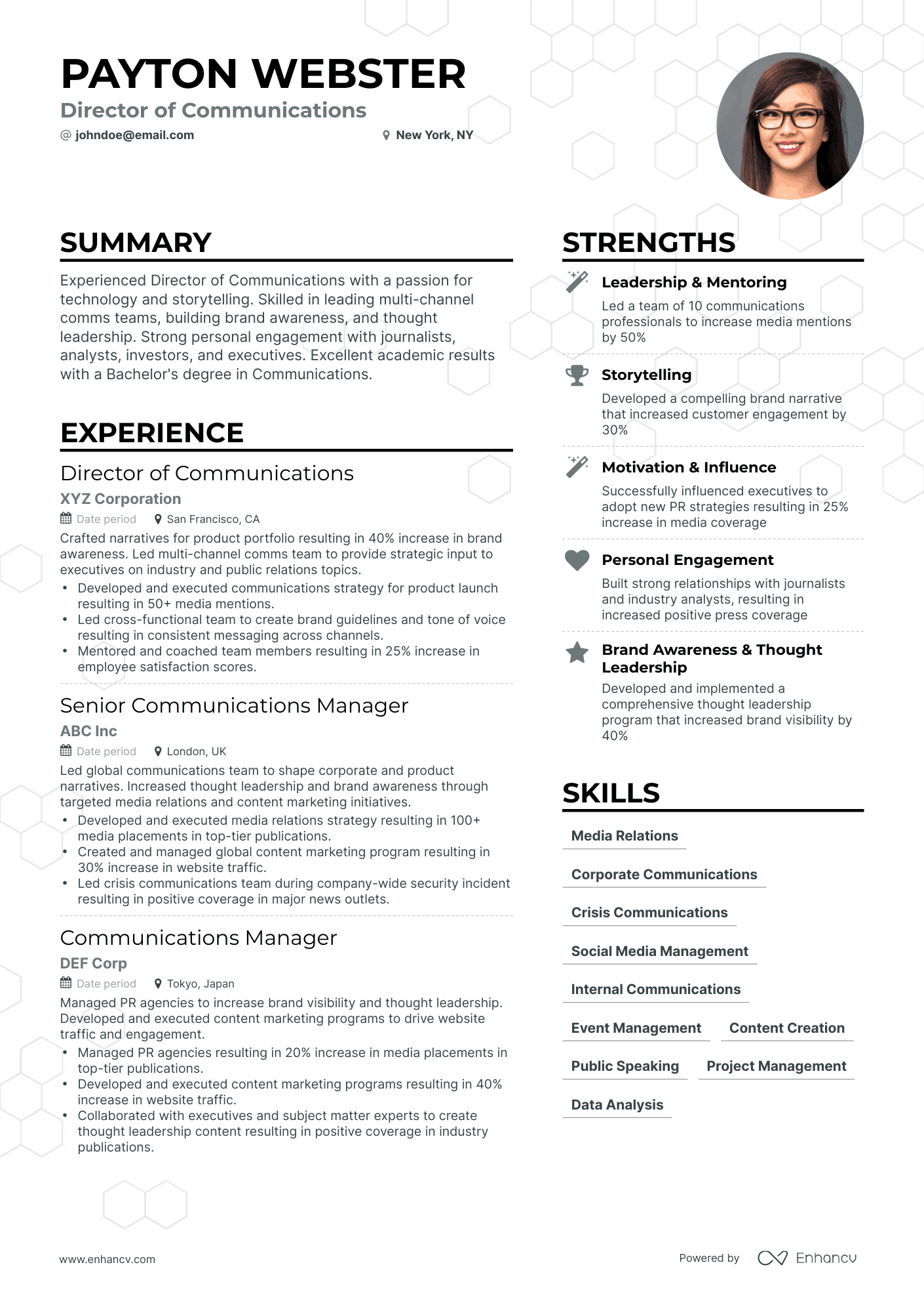 Simple Director Of Communications Resume Template