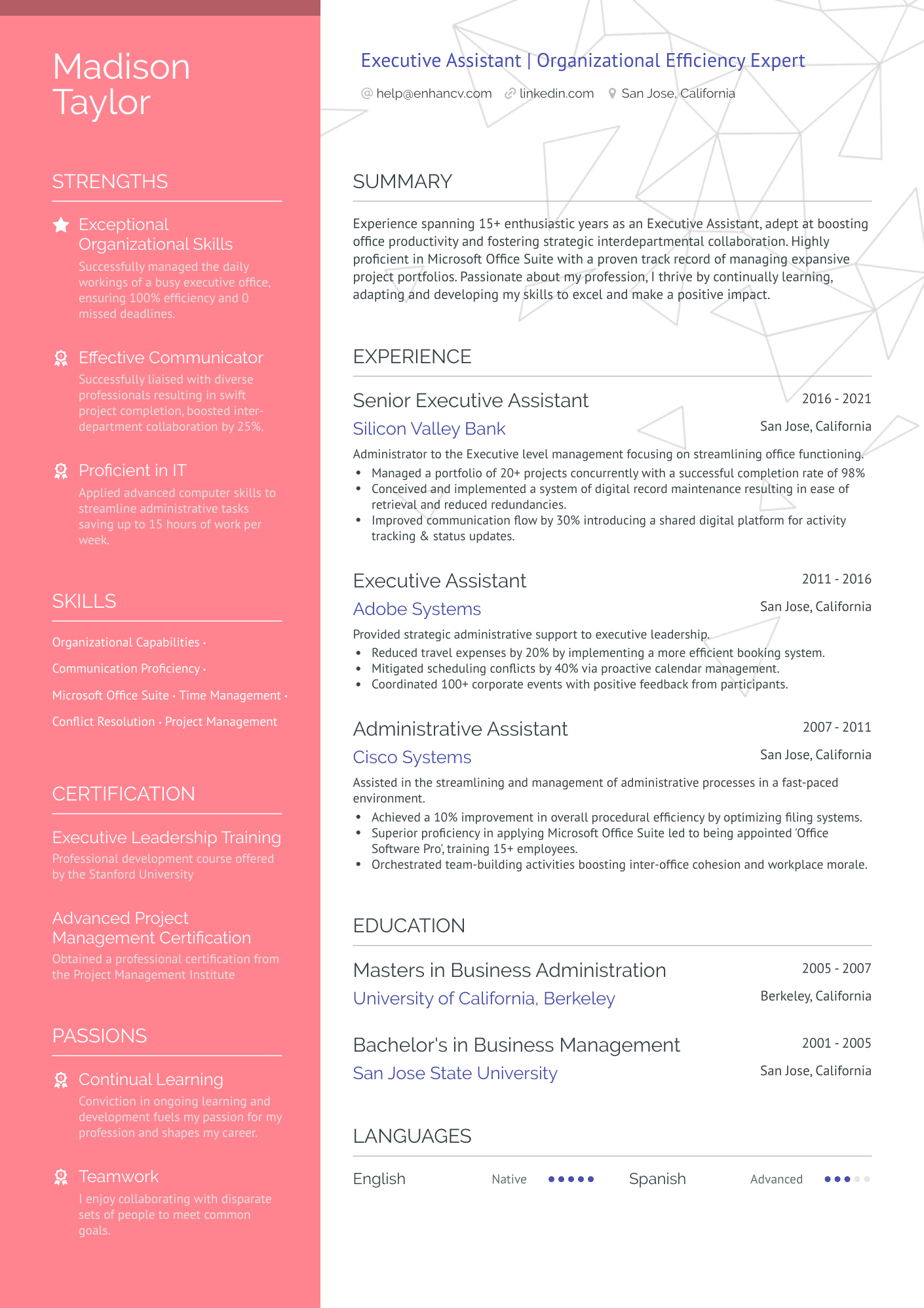 resume examples of executive assistant