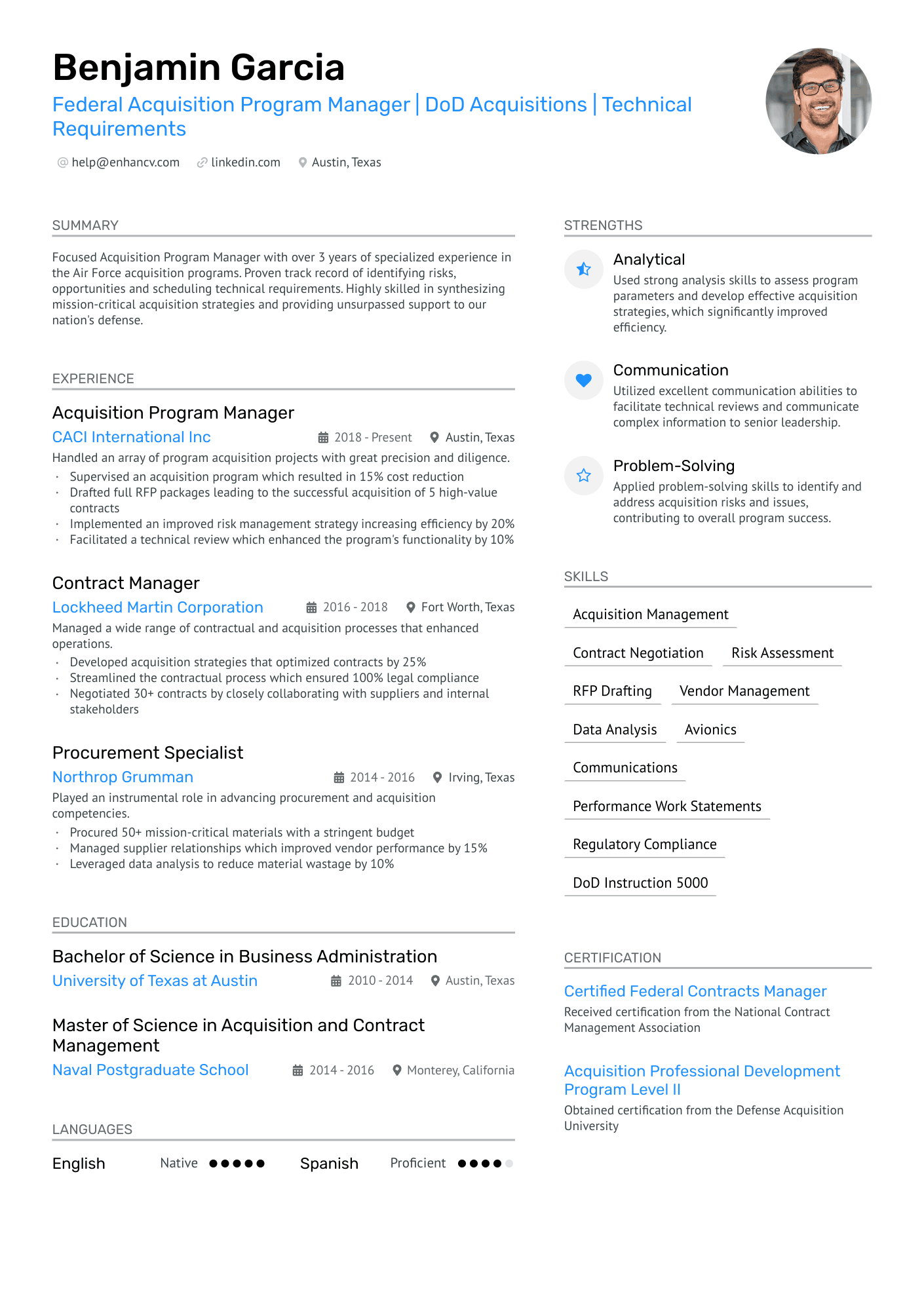 program manager resume word template