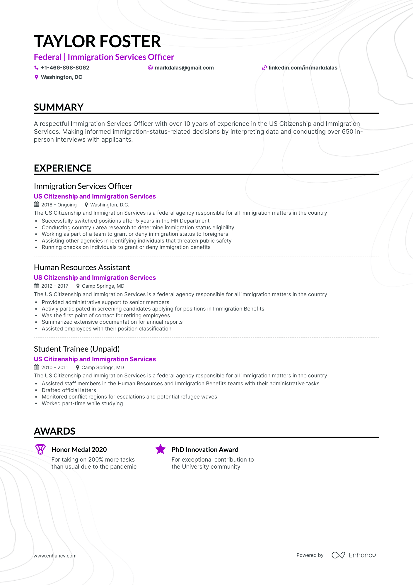 Classic Federal Resume Template