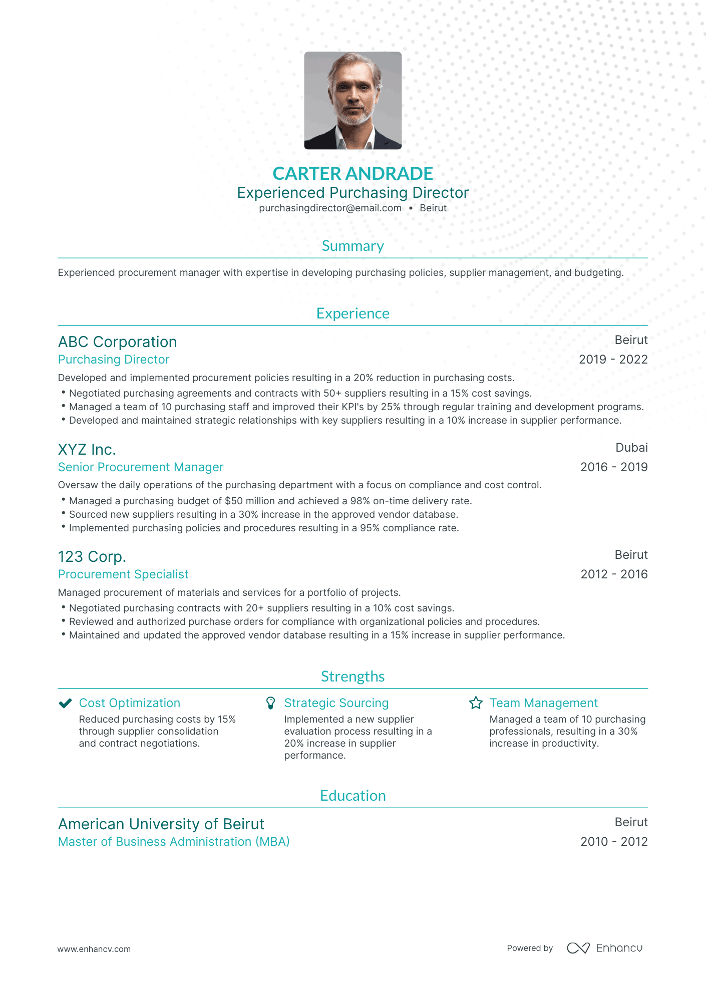 Traditional Purchasing Director Resume Template
