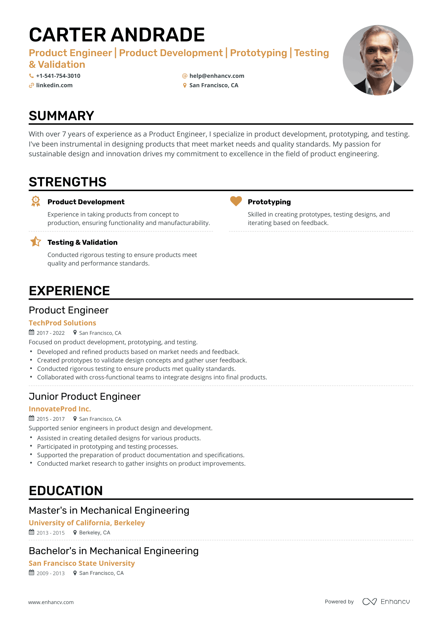 Classic Product Engineer Resume Template