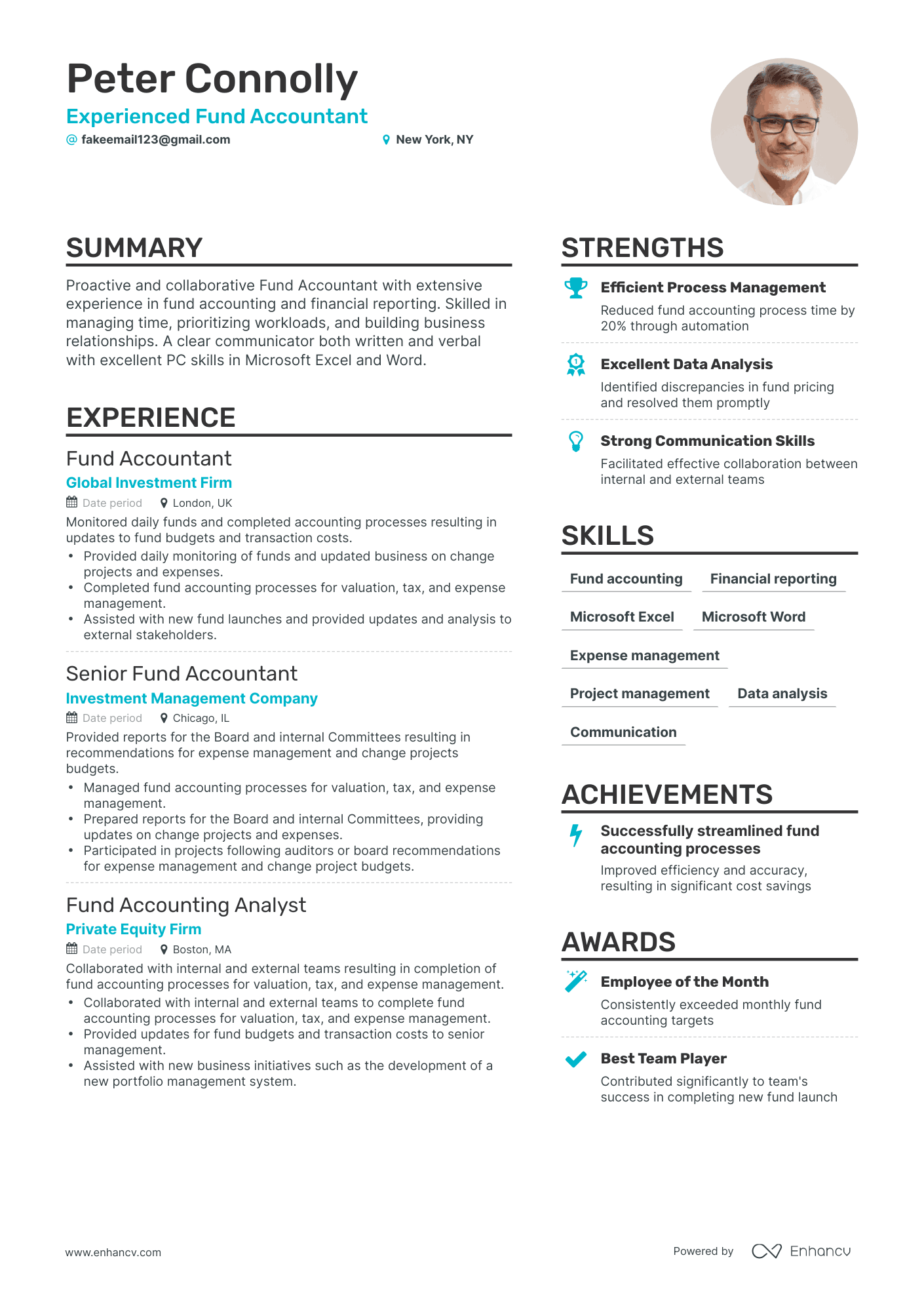 Simple Fund Accountant Resume Template