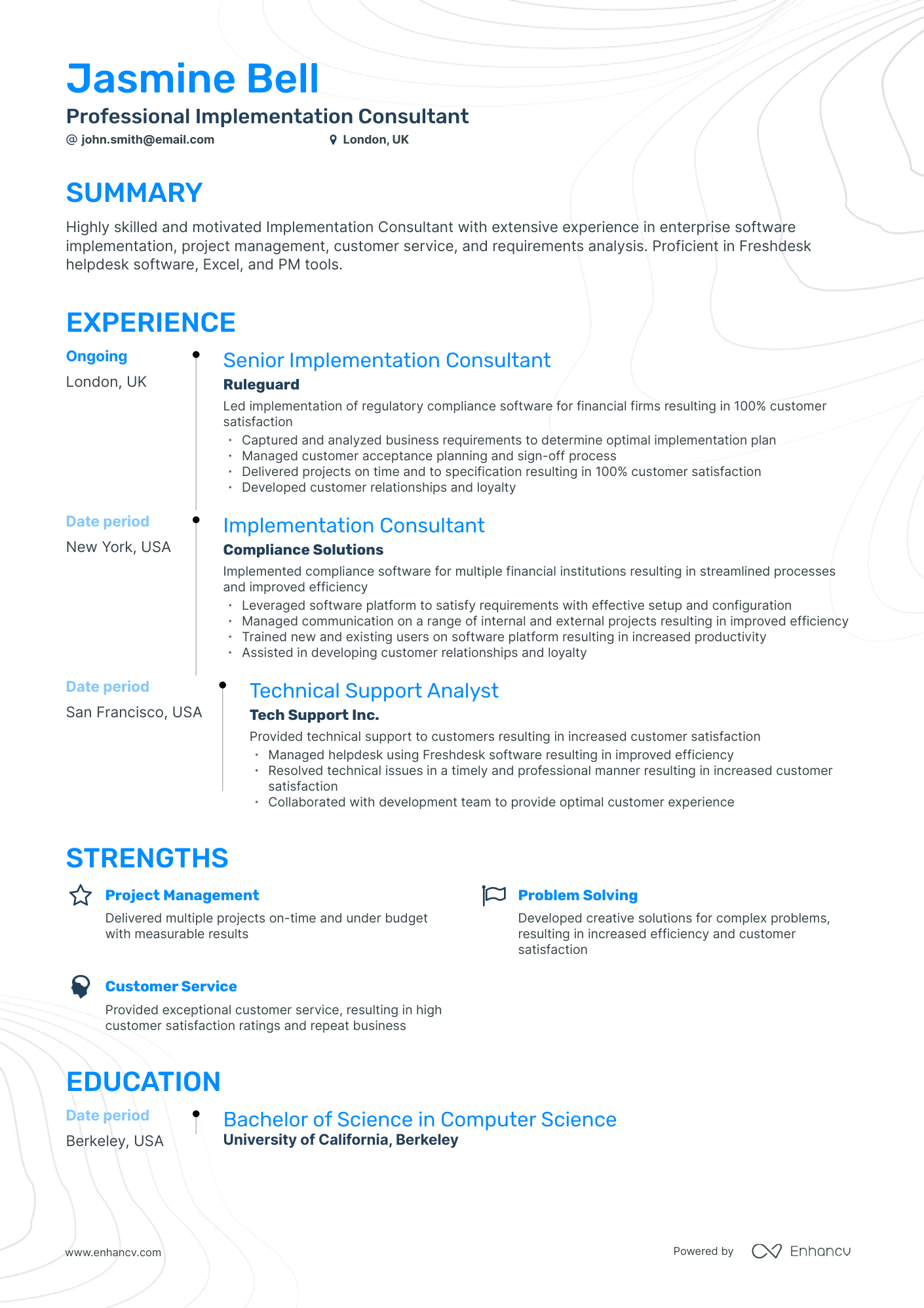 Timeline Software Consultant Resume Template