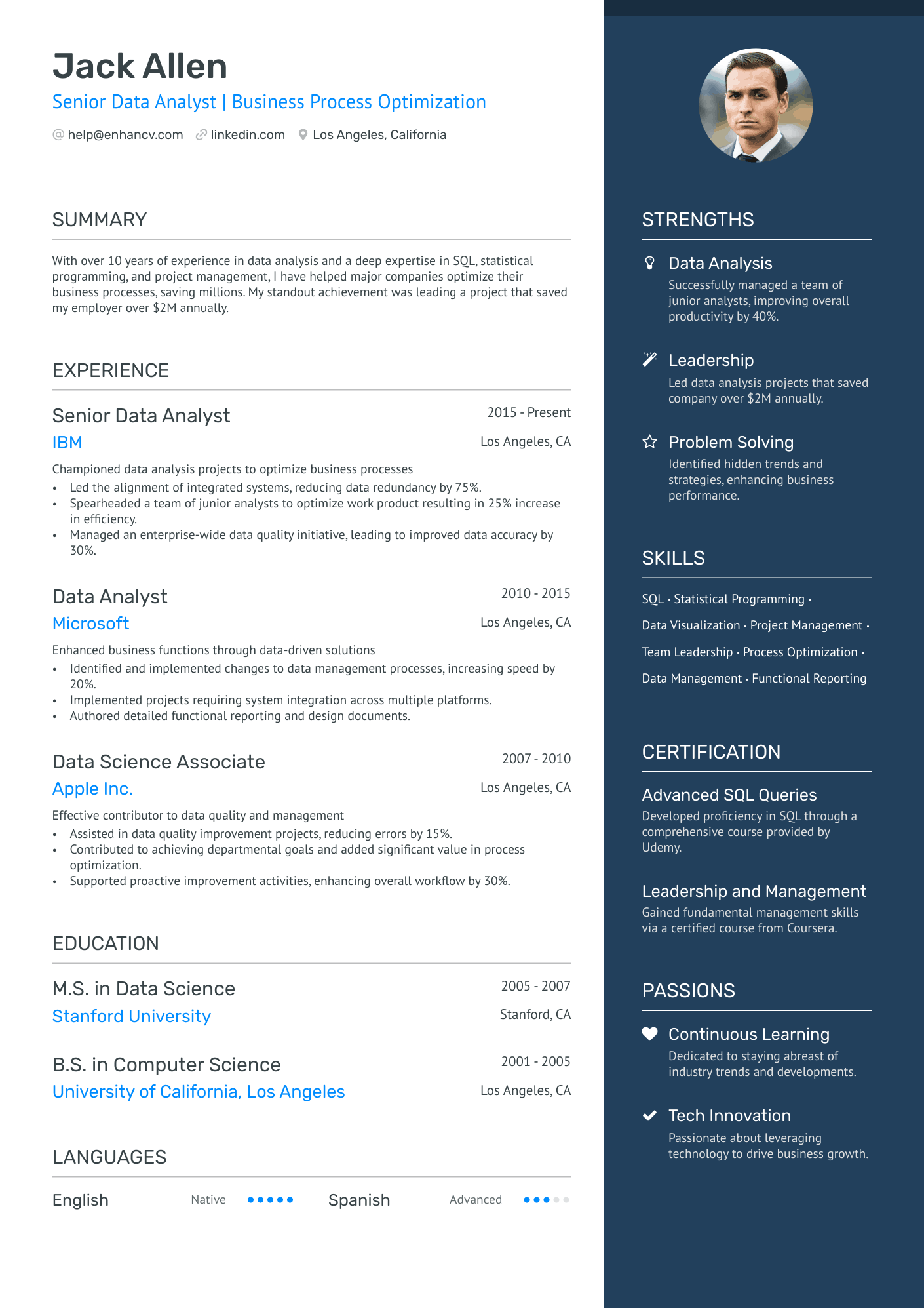 best resume format for data analyst