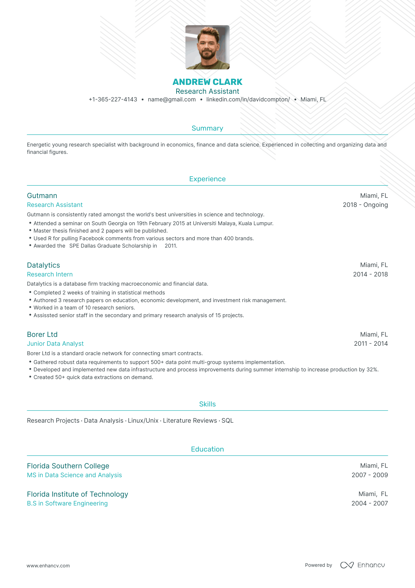Traditional Research Assistant Resume Template