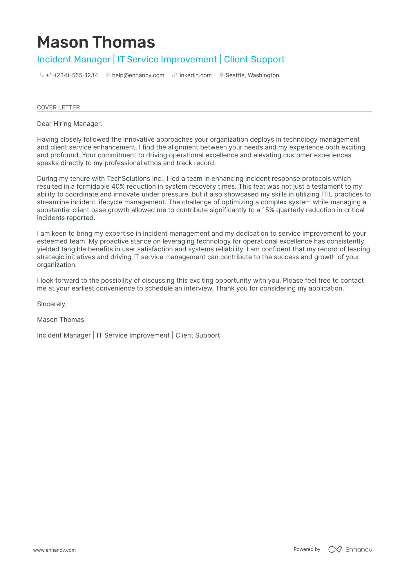 it support application letter