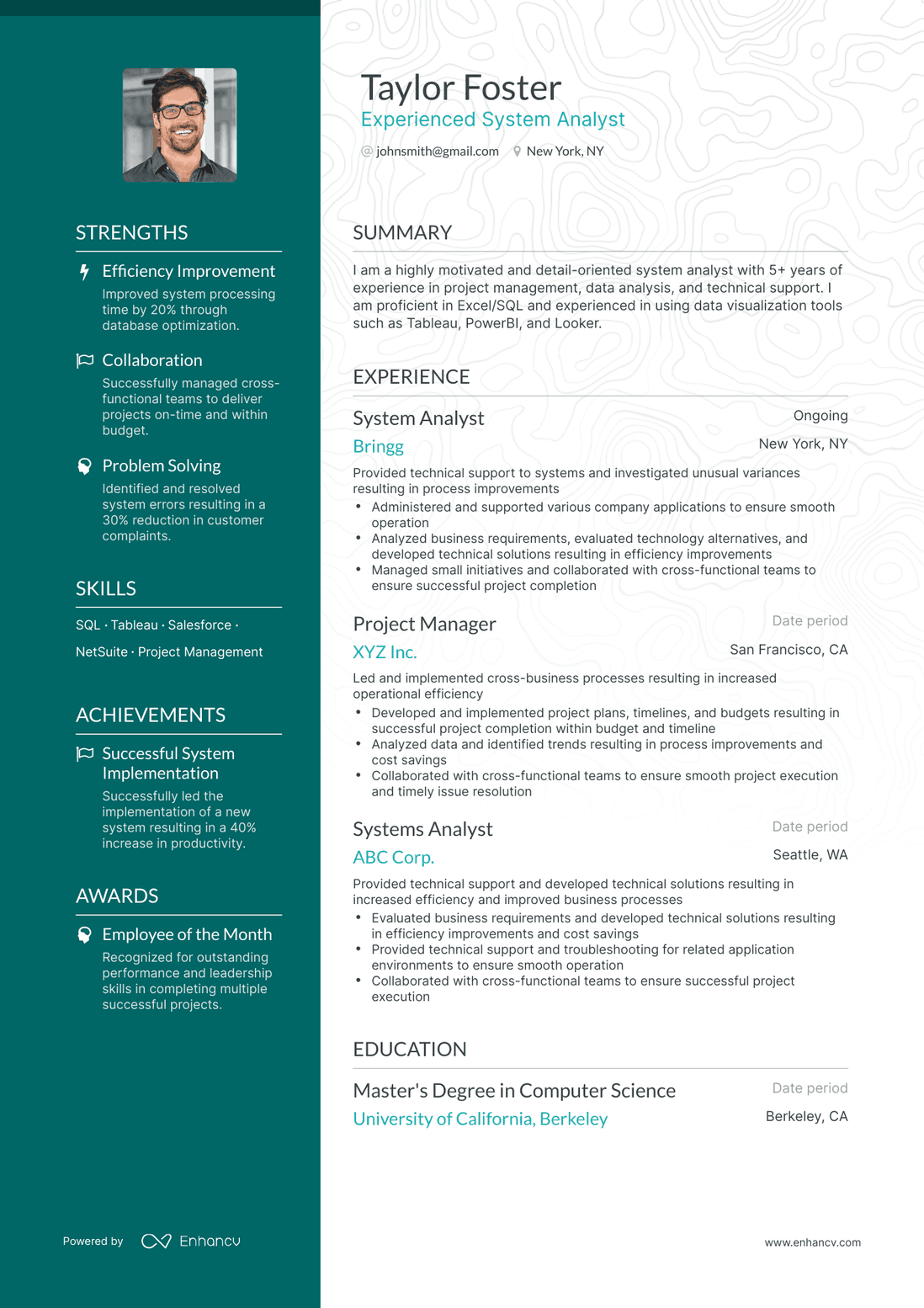 Polished System Analyst Resume Template