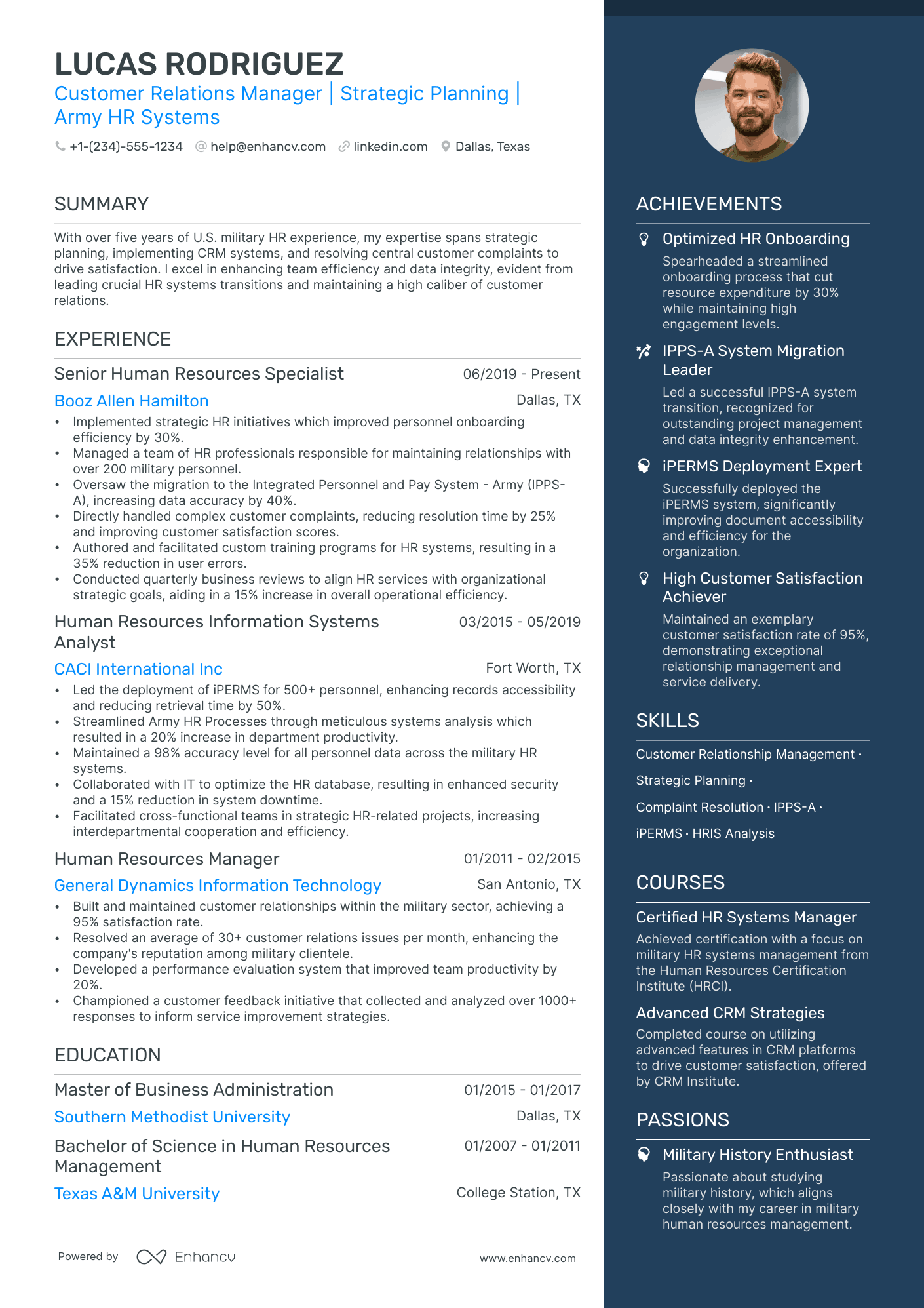 resume for customer relationship executive