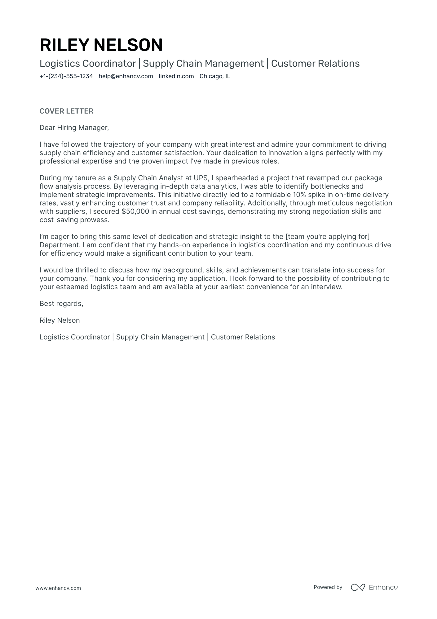 cover letter for customer service and marketing
