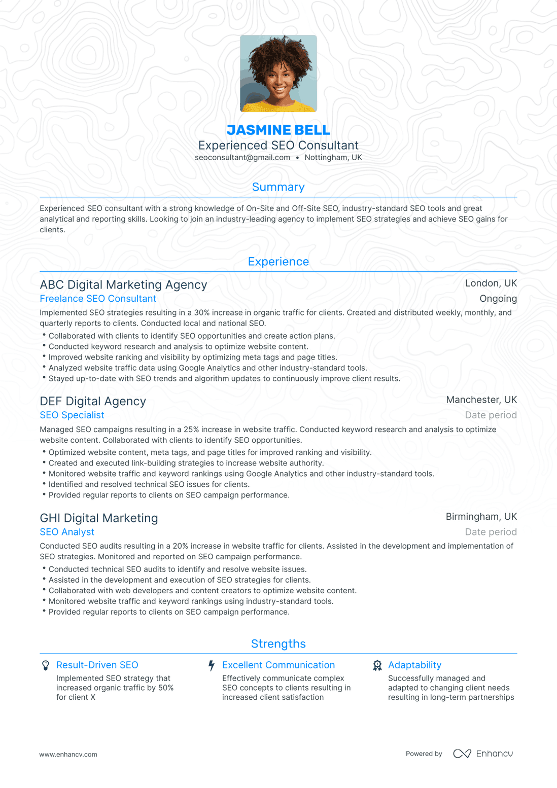 Traditional Freelance Marketing Consultant Resume Template