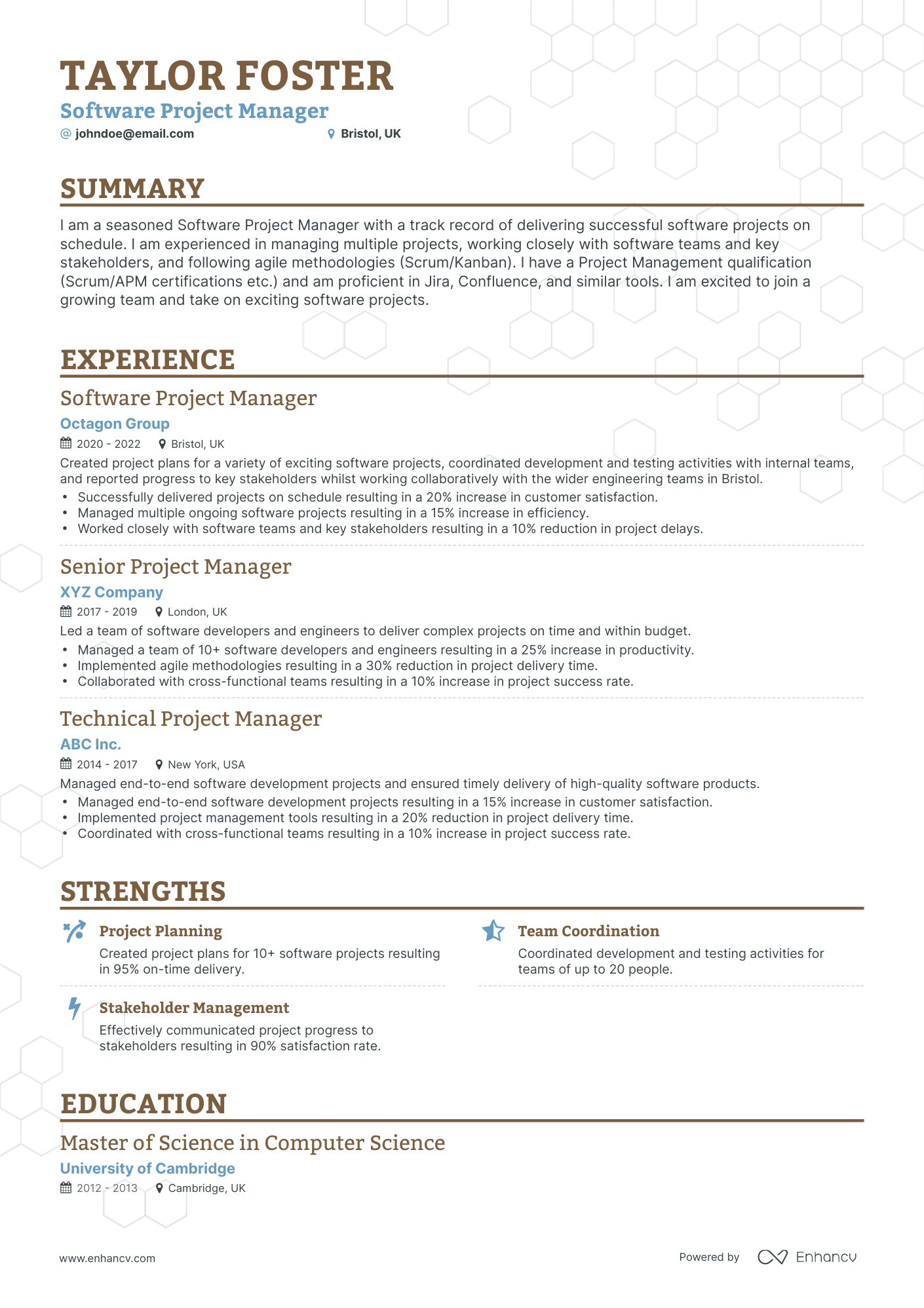 Classic Software Project Manager Resume Template