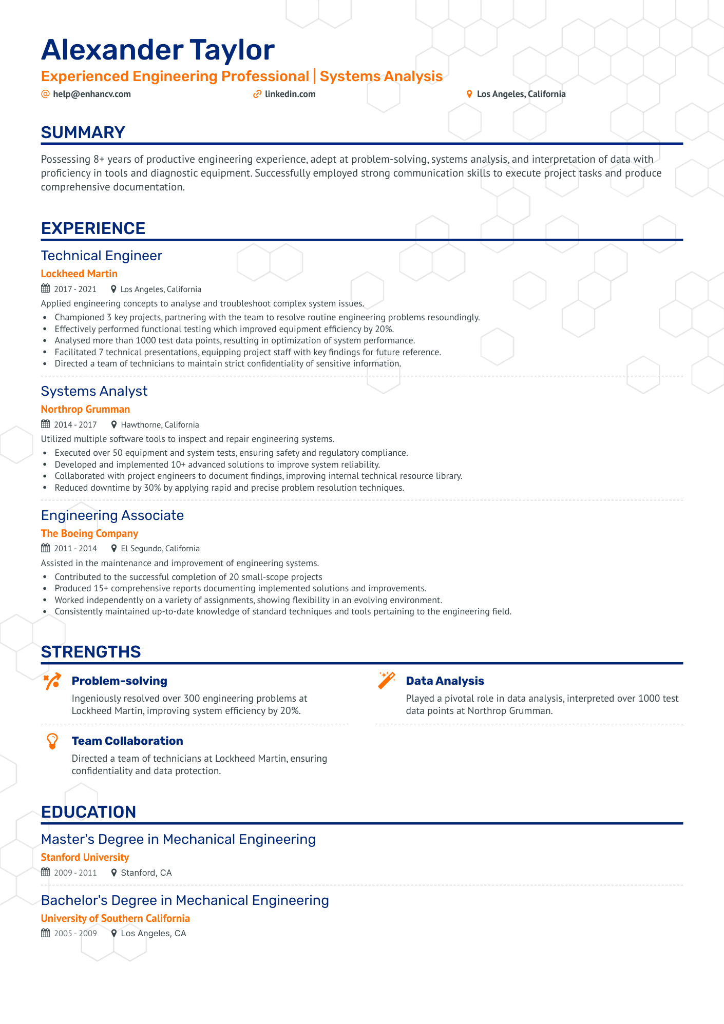 resume for mechanical production engineer