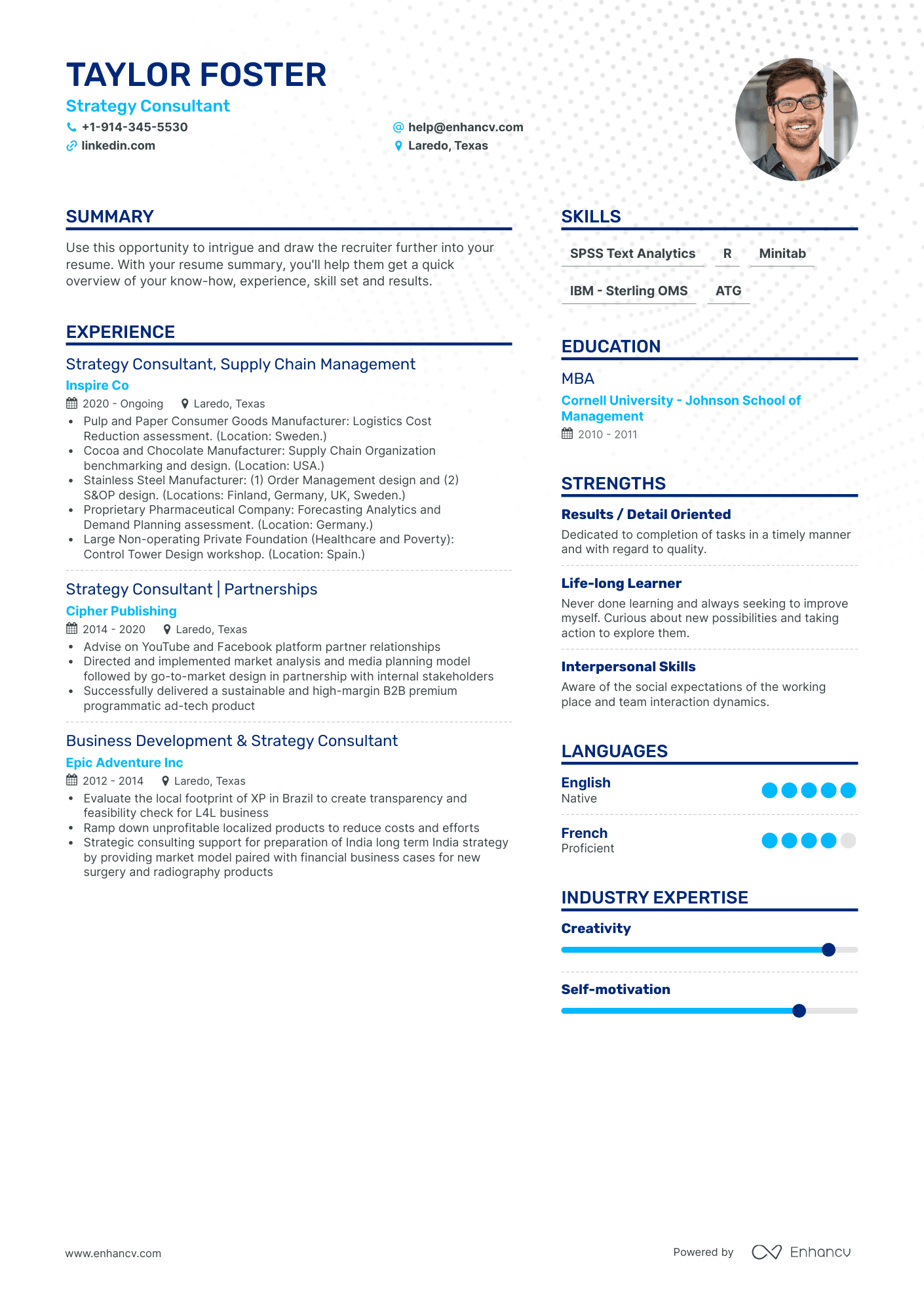 Simple Strategy Consultant Resume Template