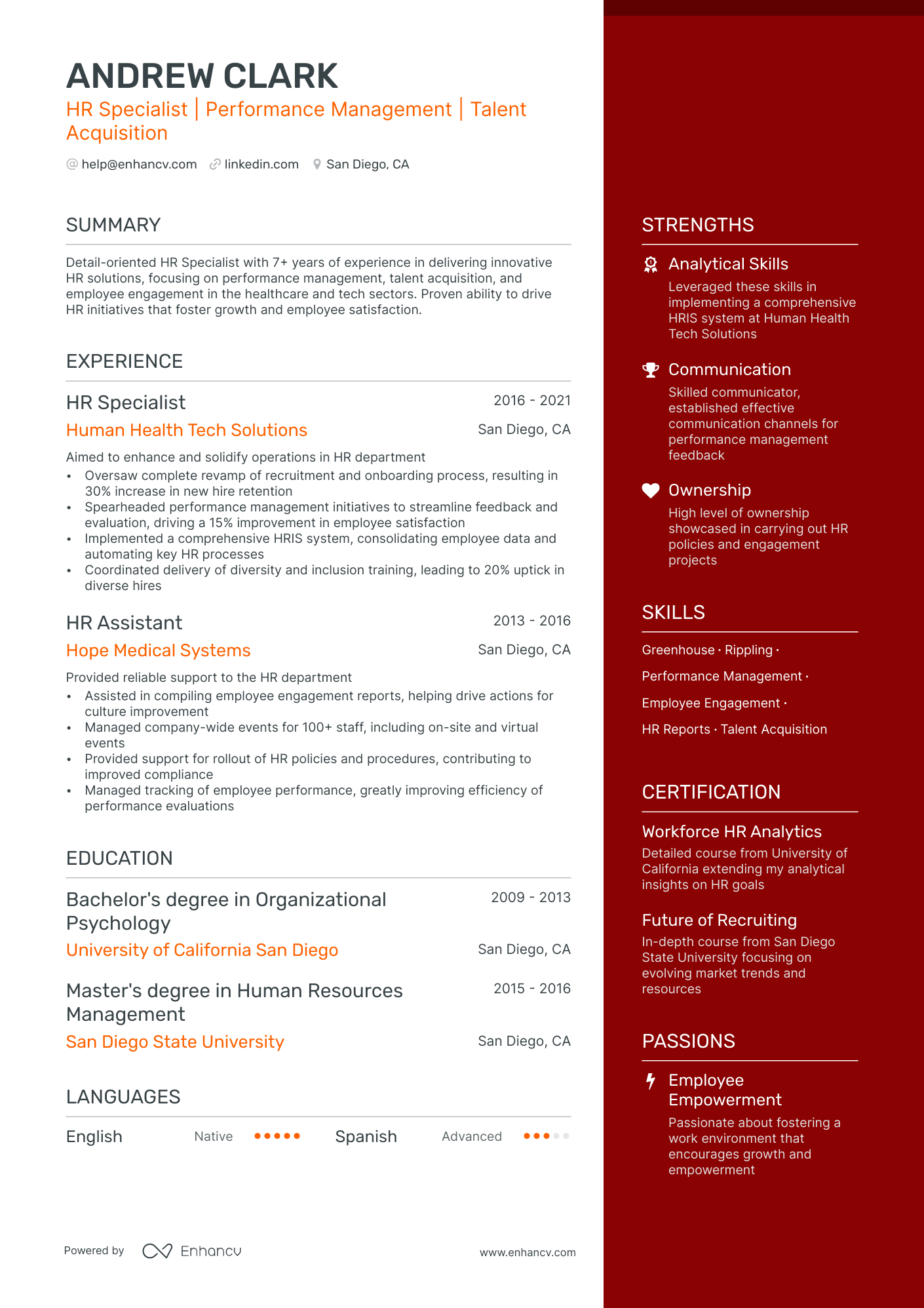 cv format for hr resume