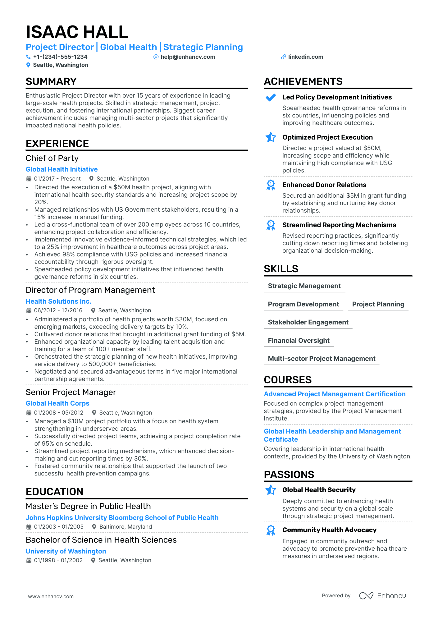 objective on a resume director
