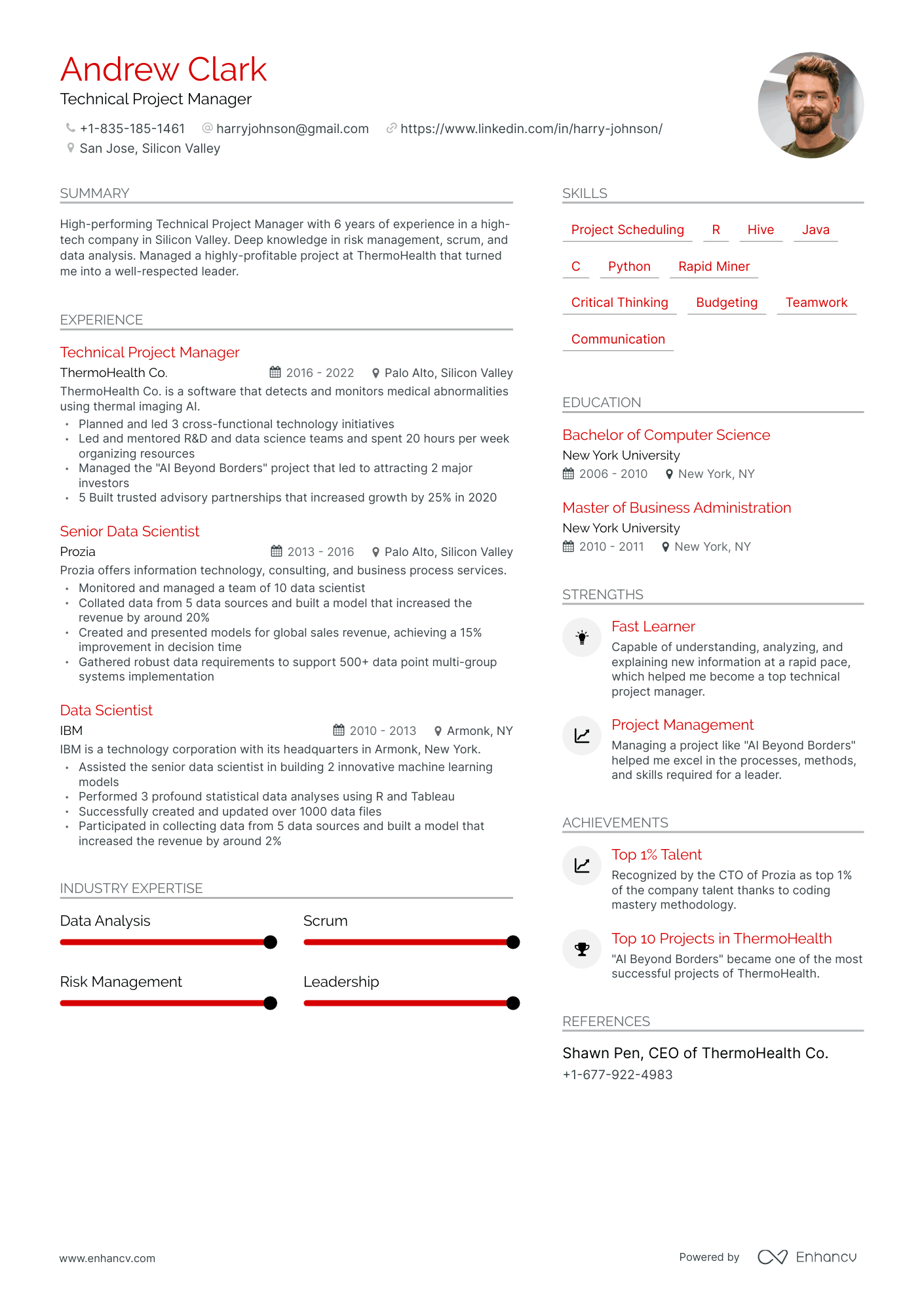 Modern Silicon Valley Resume Template