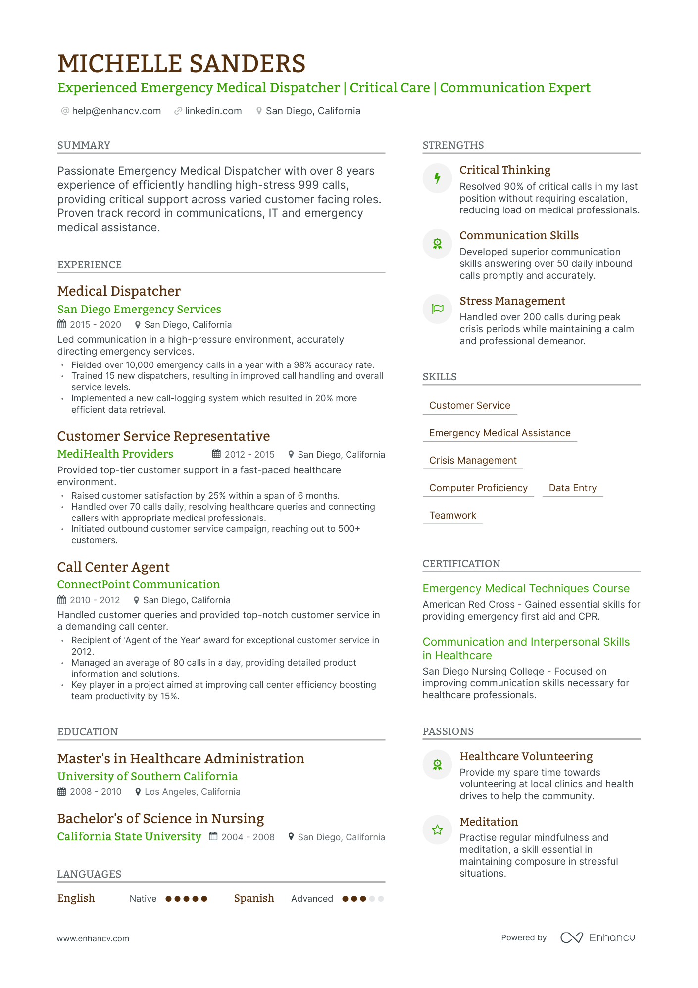 undefined Emergency Dispatcher Resume Template