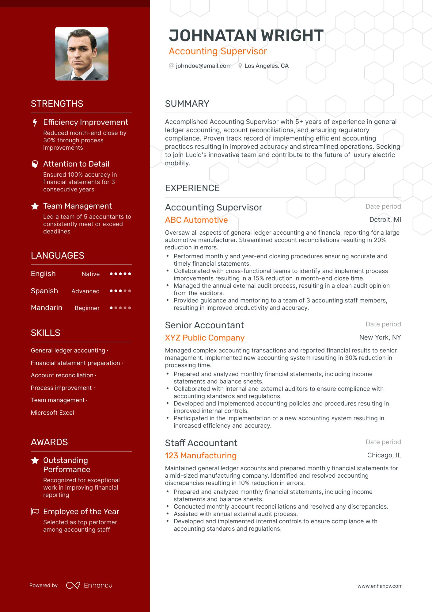Polished Accounting Supervisor Resume Template