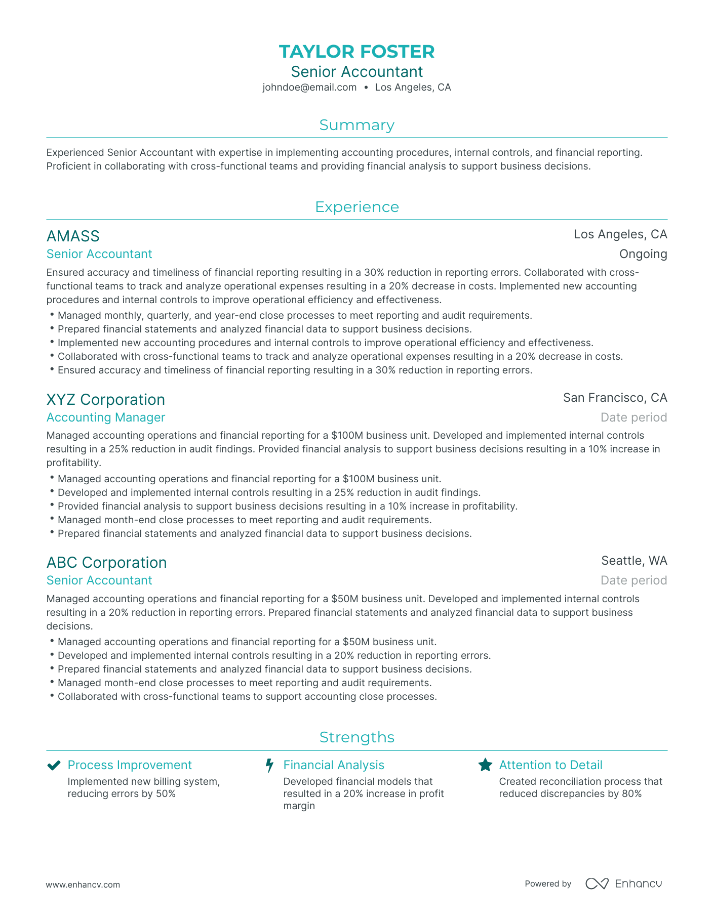 Traditional Functional Accounting Resume Template