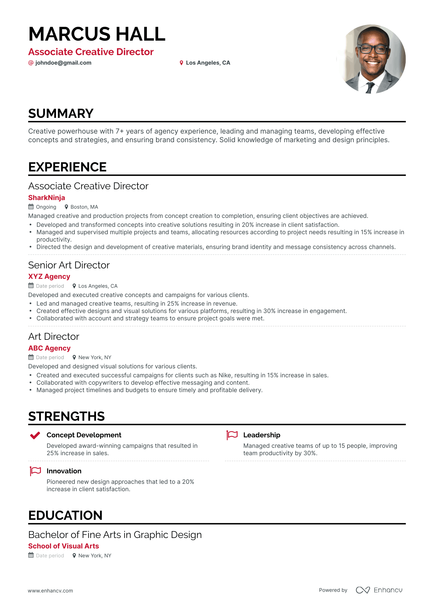 Classic Associate Creative Director Resume Template