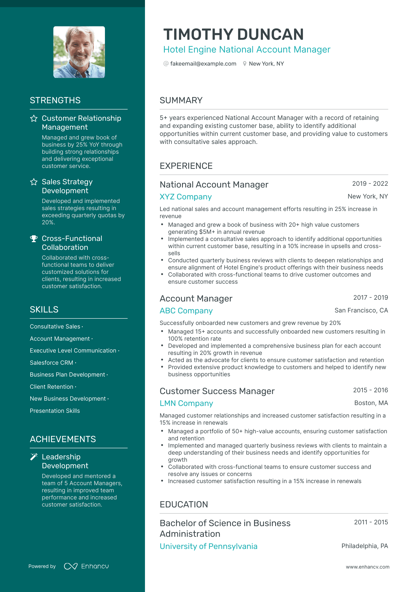 Polished National Account Manager Resume Template