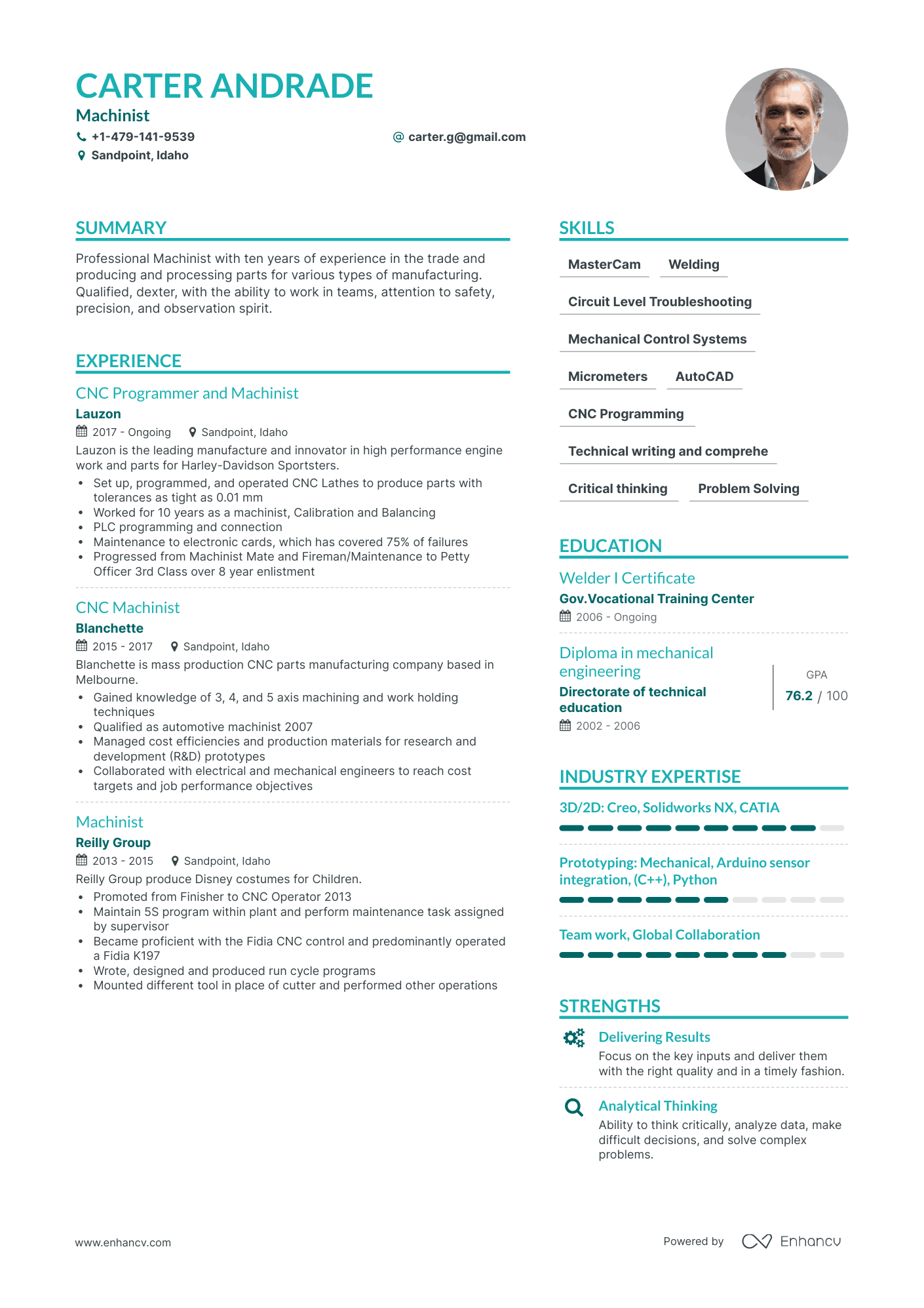 Machinist Resume Examples & Guide for 2023 (Layout, Skills, Keywords ...