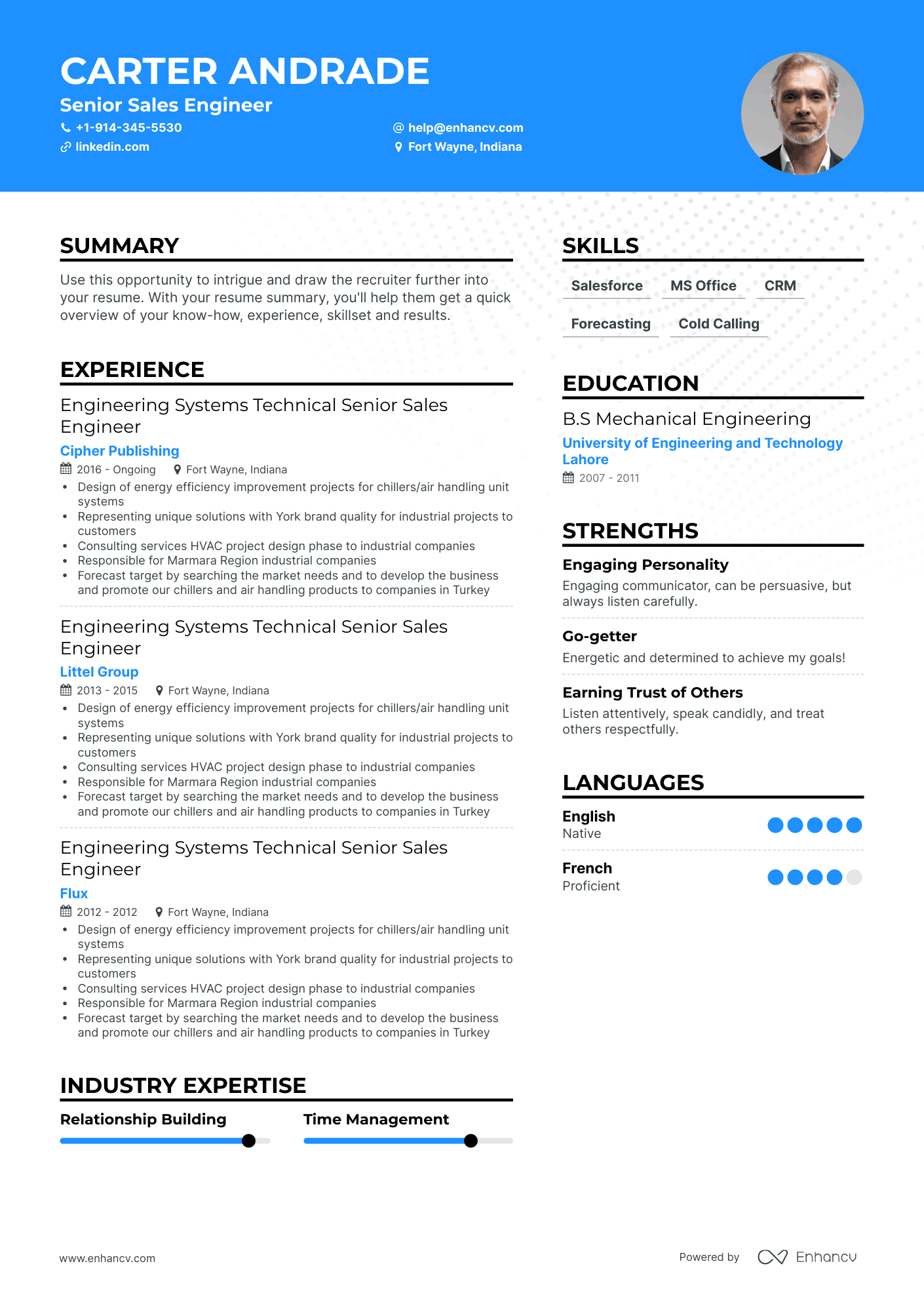 Senior Sales Engineer Resume Examples & Guide For 2023 (layout, Skills 