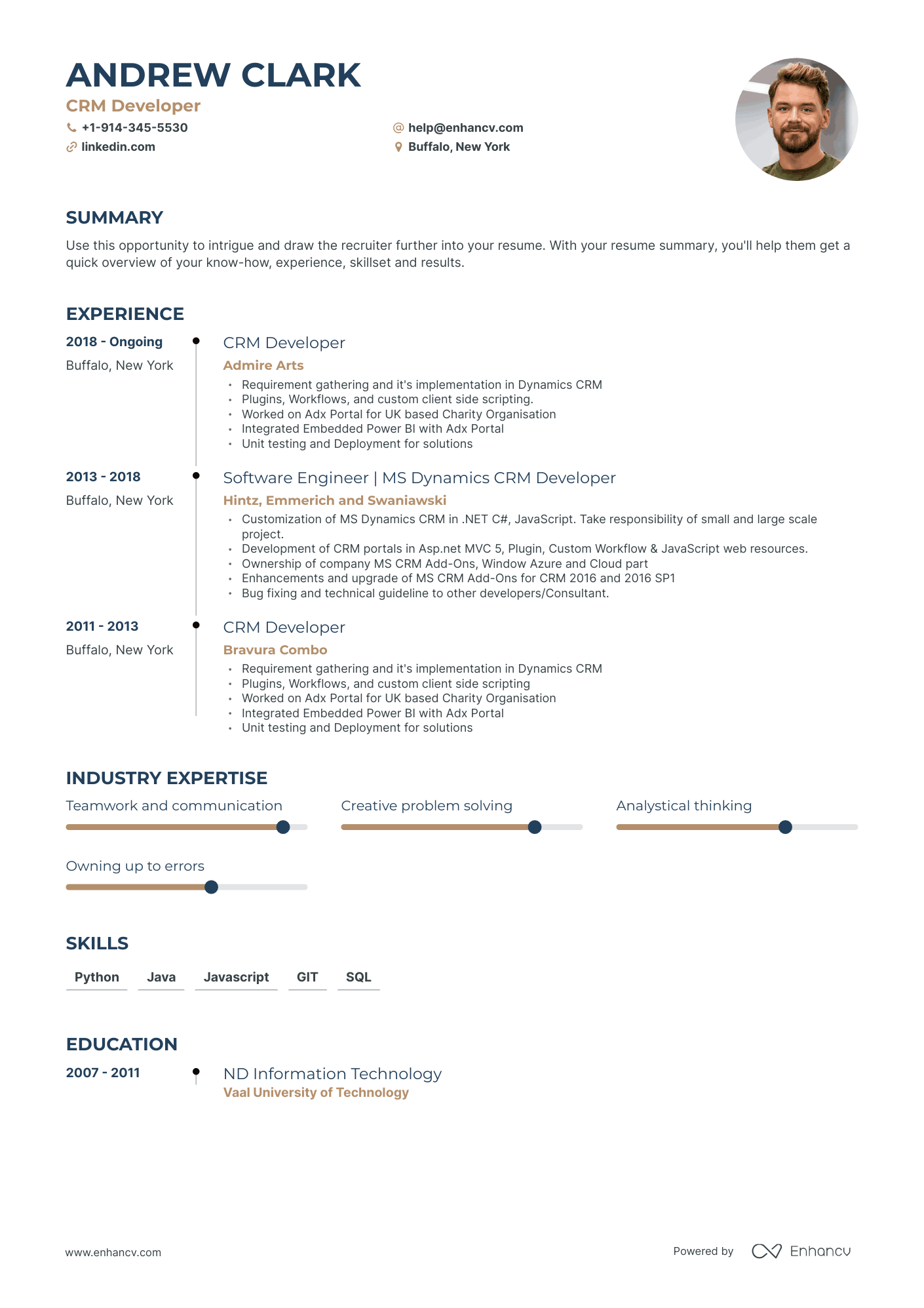 CRM Developer Resume Examples & Guide for 2023 (Layout, Skills ...