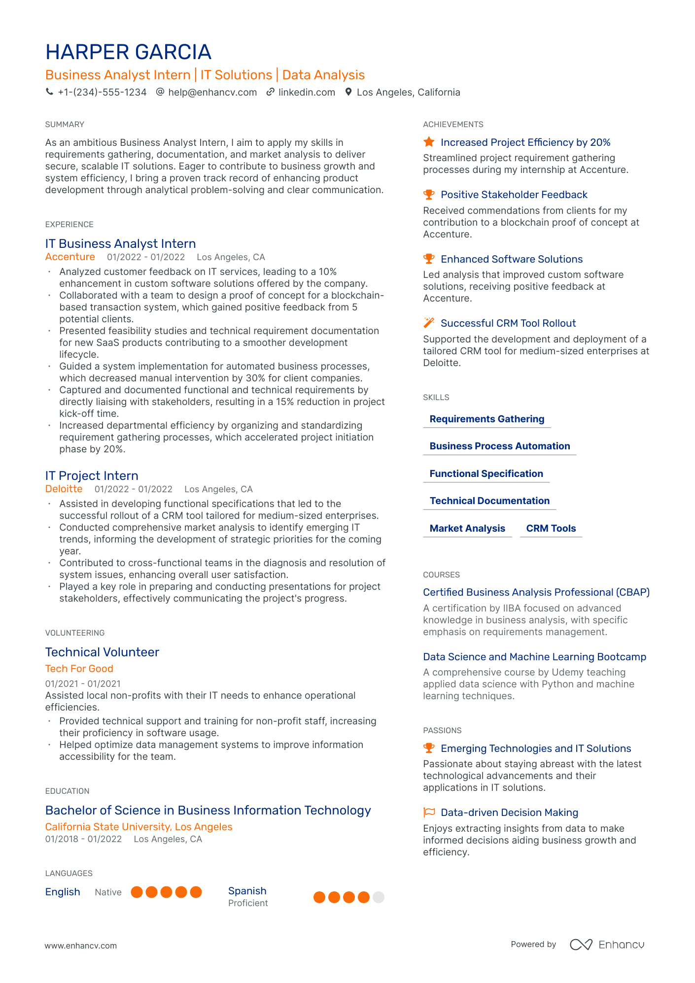 entry level business systems analyst resume