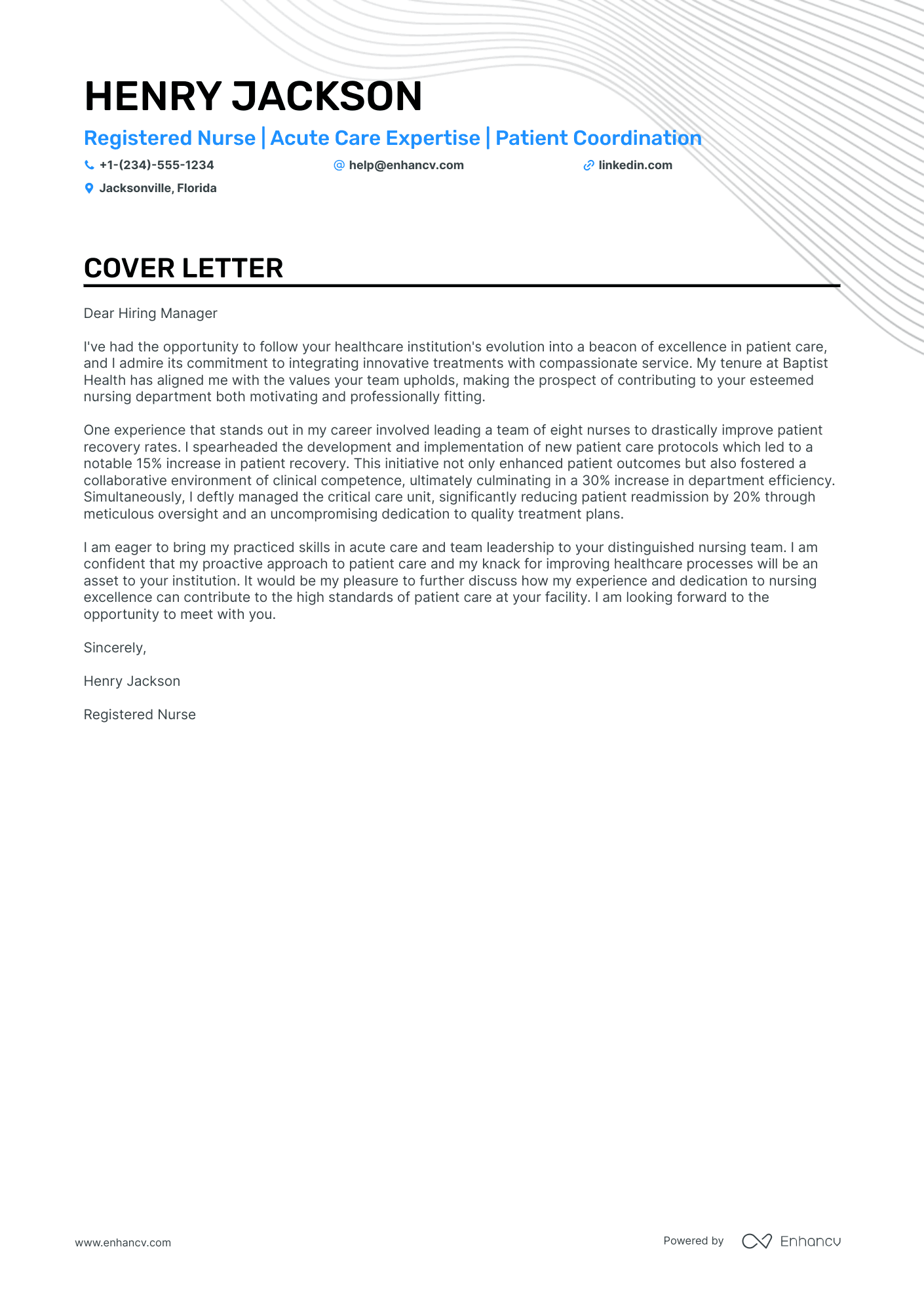 nurse application cover letter