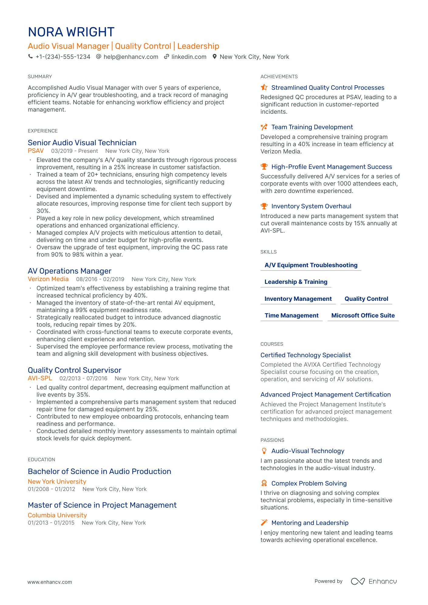 resume headline examples for quality control