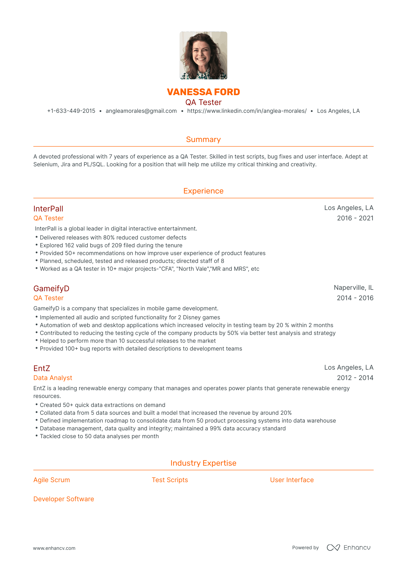 Video Game Tester Resume Samples