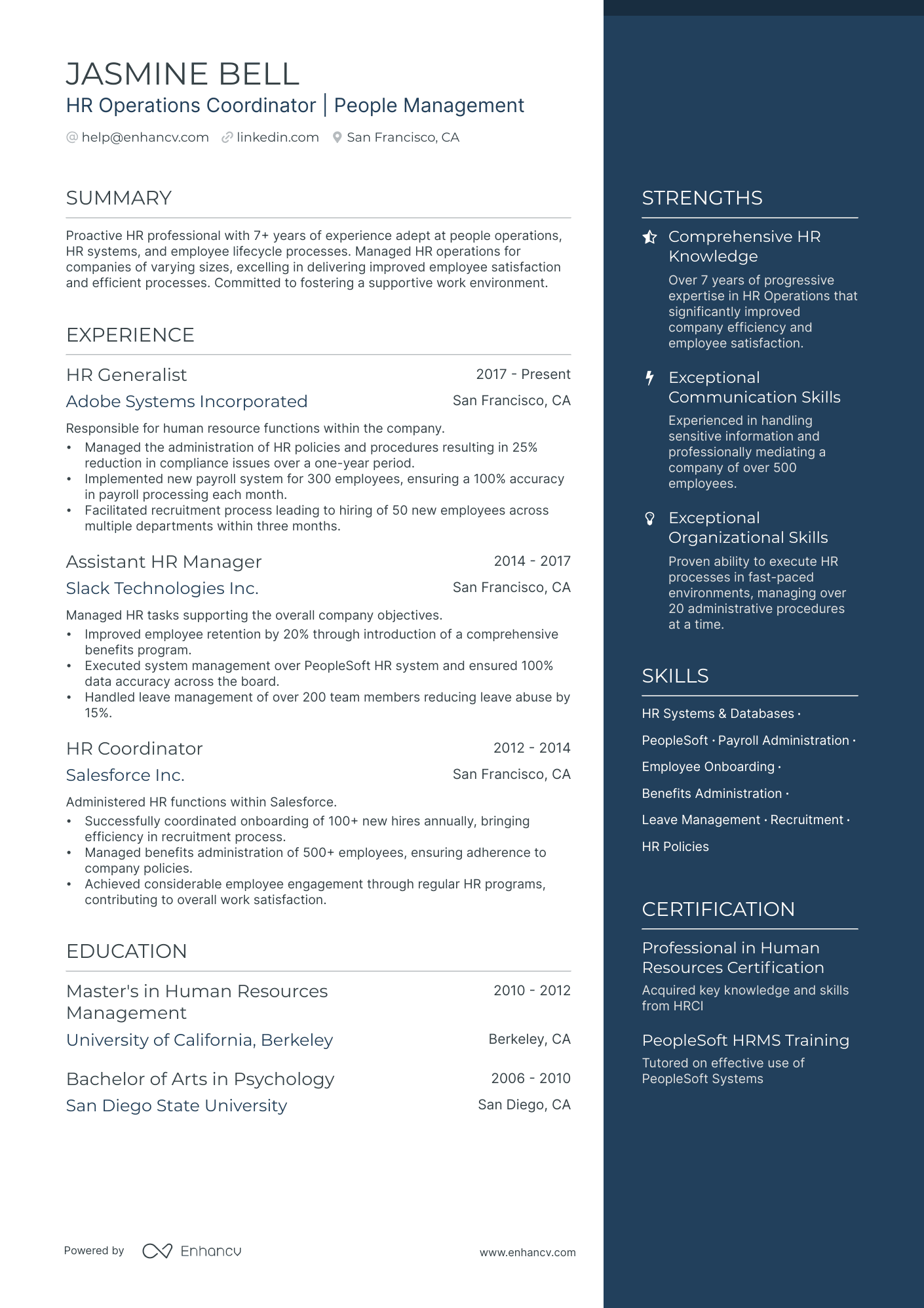 resume sample for human resources coordinator