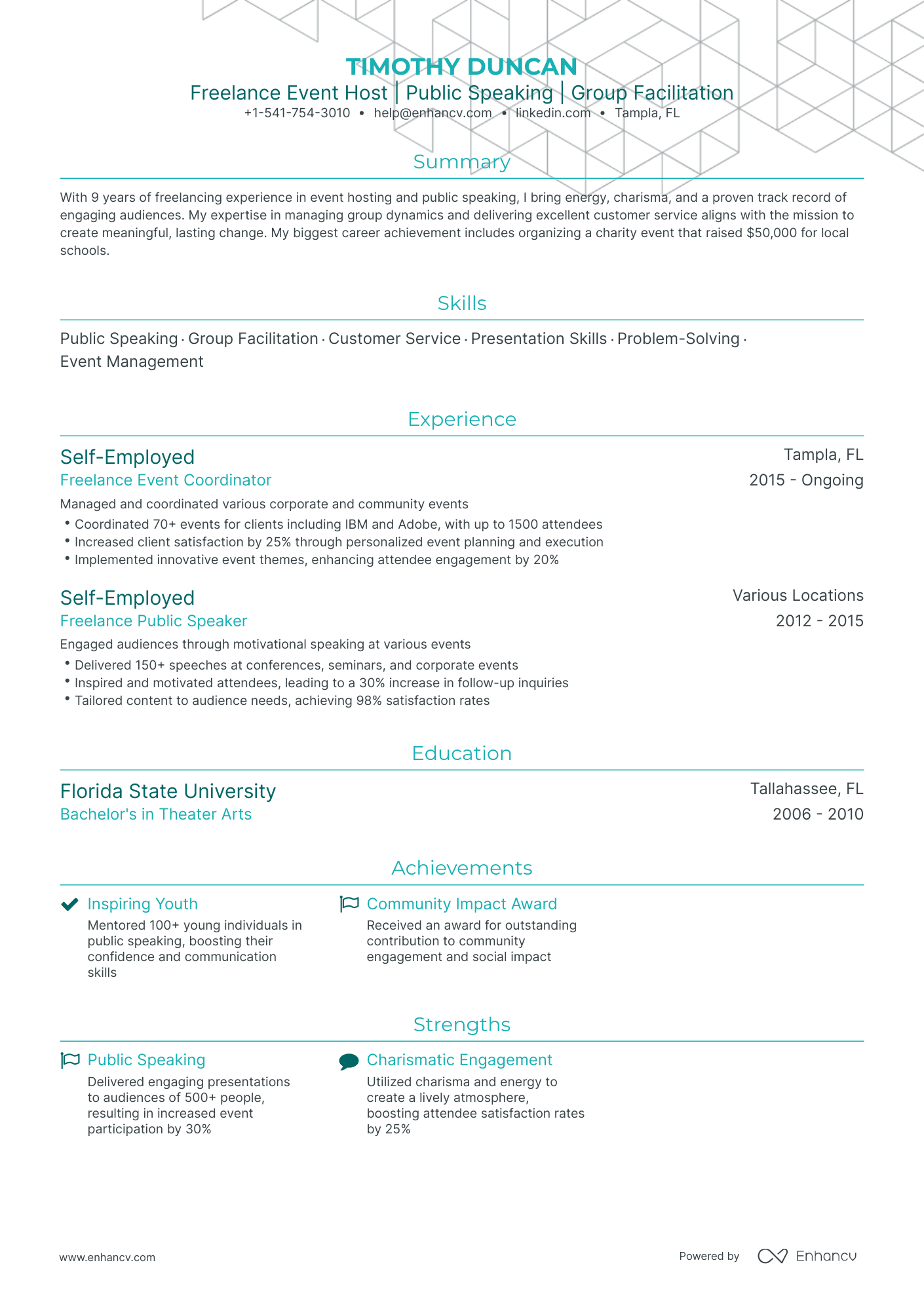 Traditional Freelancer Resume Template