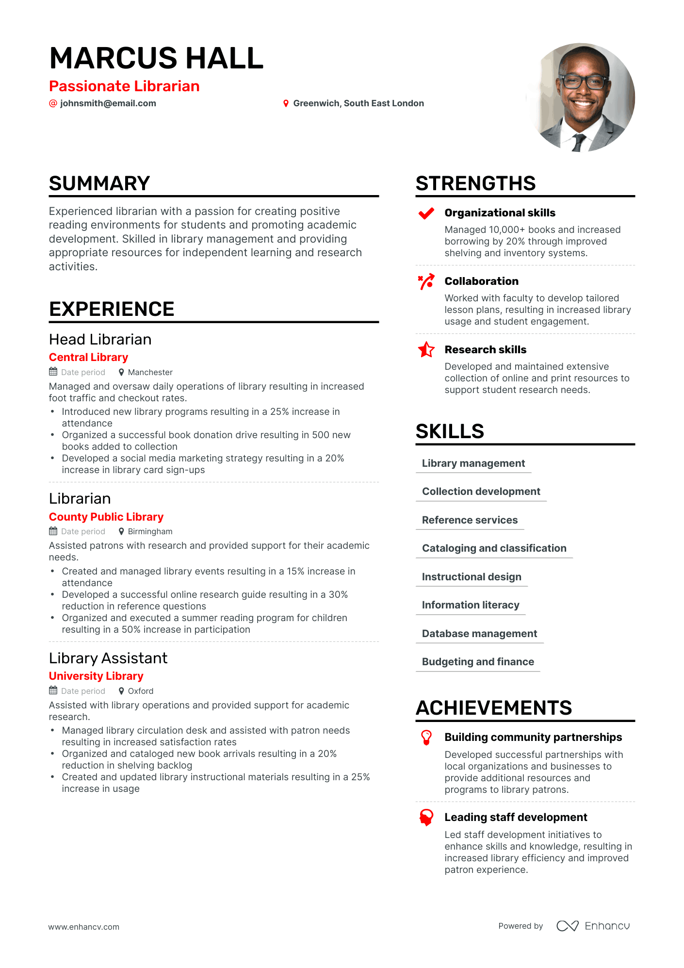 Simple Librarian Resume Template