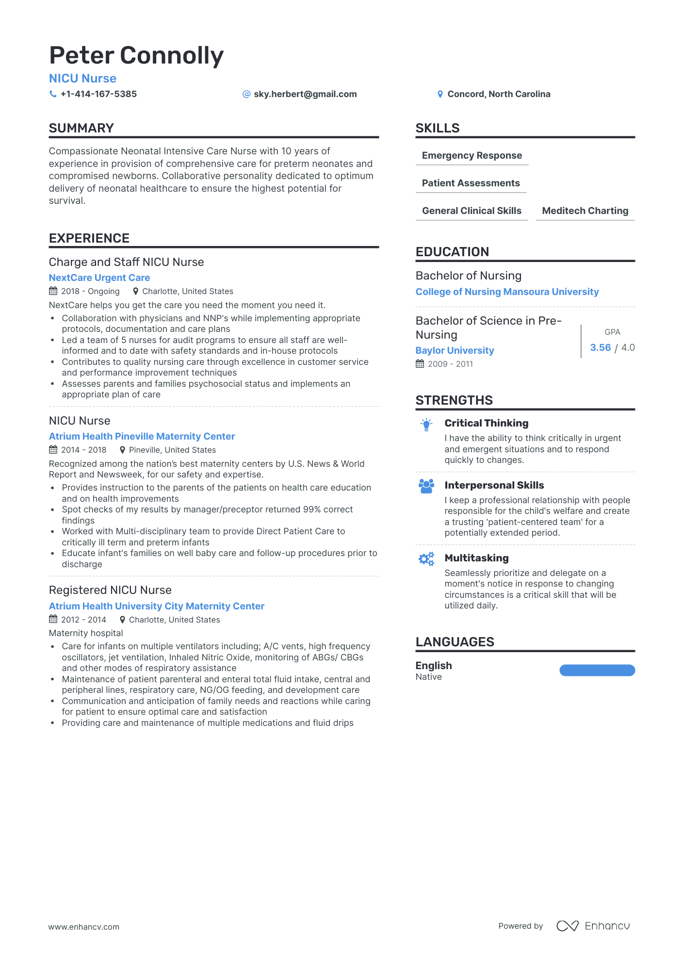 NICU Nurse Resume Examples & Guide for 2023 (Layout, Skills, Keywords ...