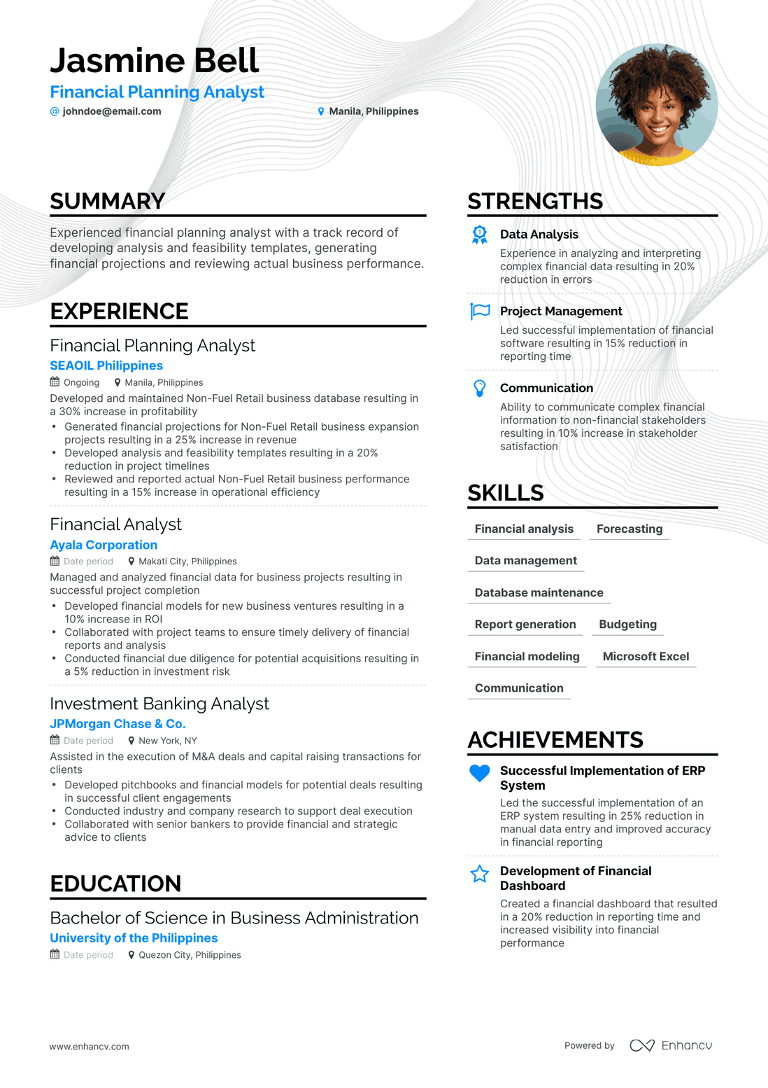 Simple Financial Planning Analyst Resume Template