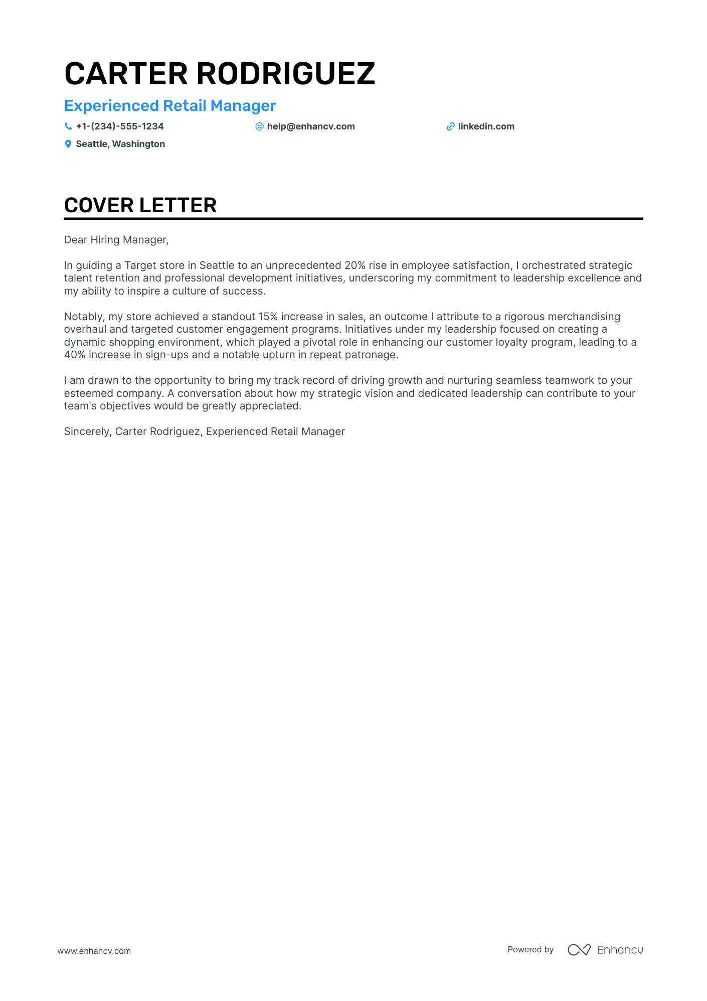 best cover letter for assistant manager position